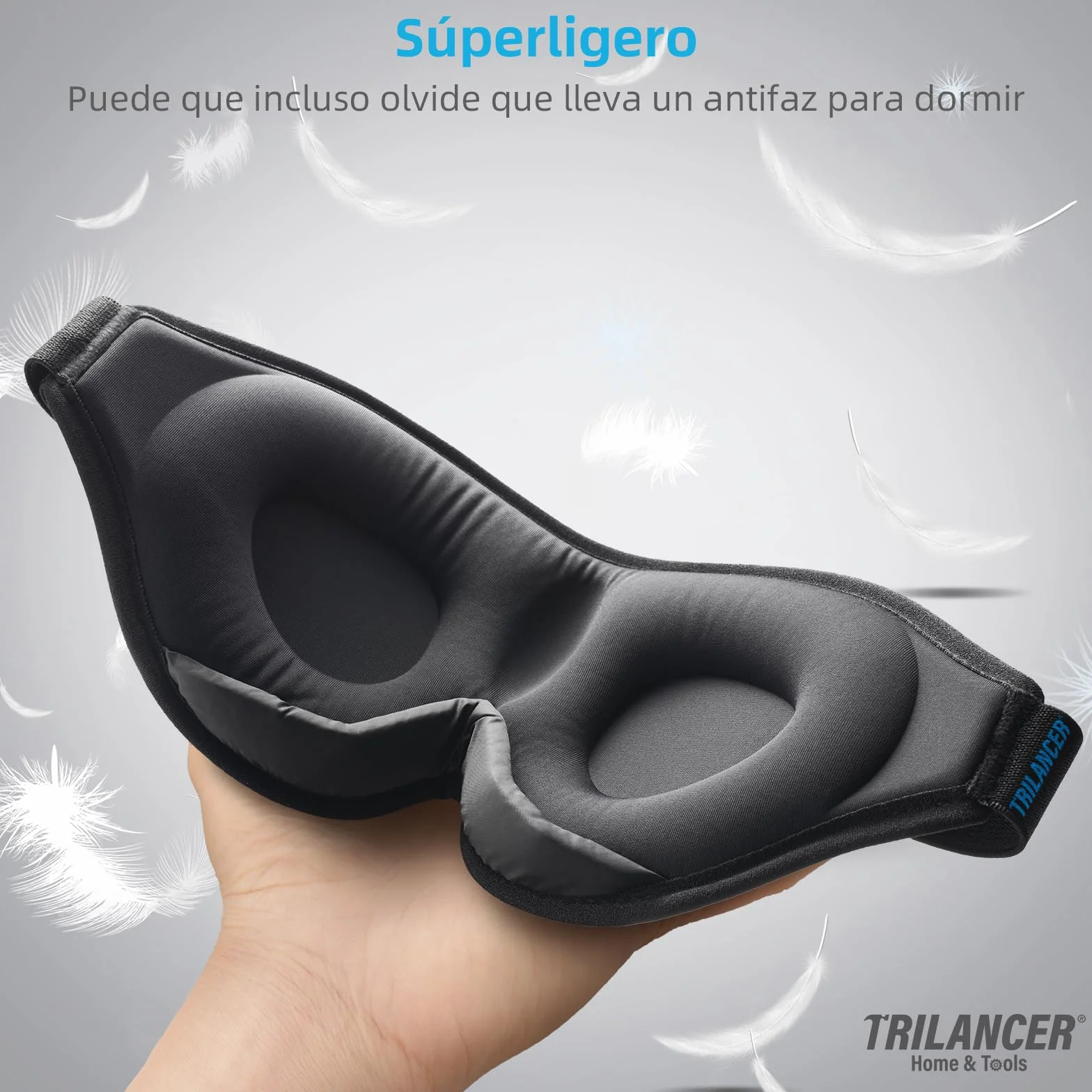 Antifaz para Dormir Bloqueador de Luz 99.99% para Hombres y Mujeres Negro