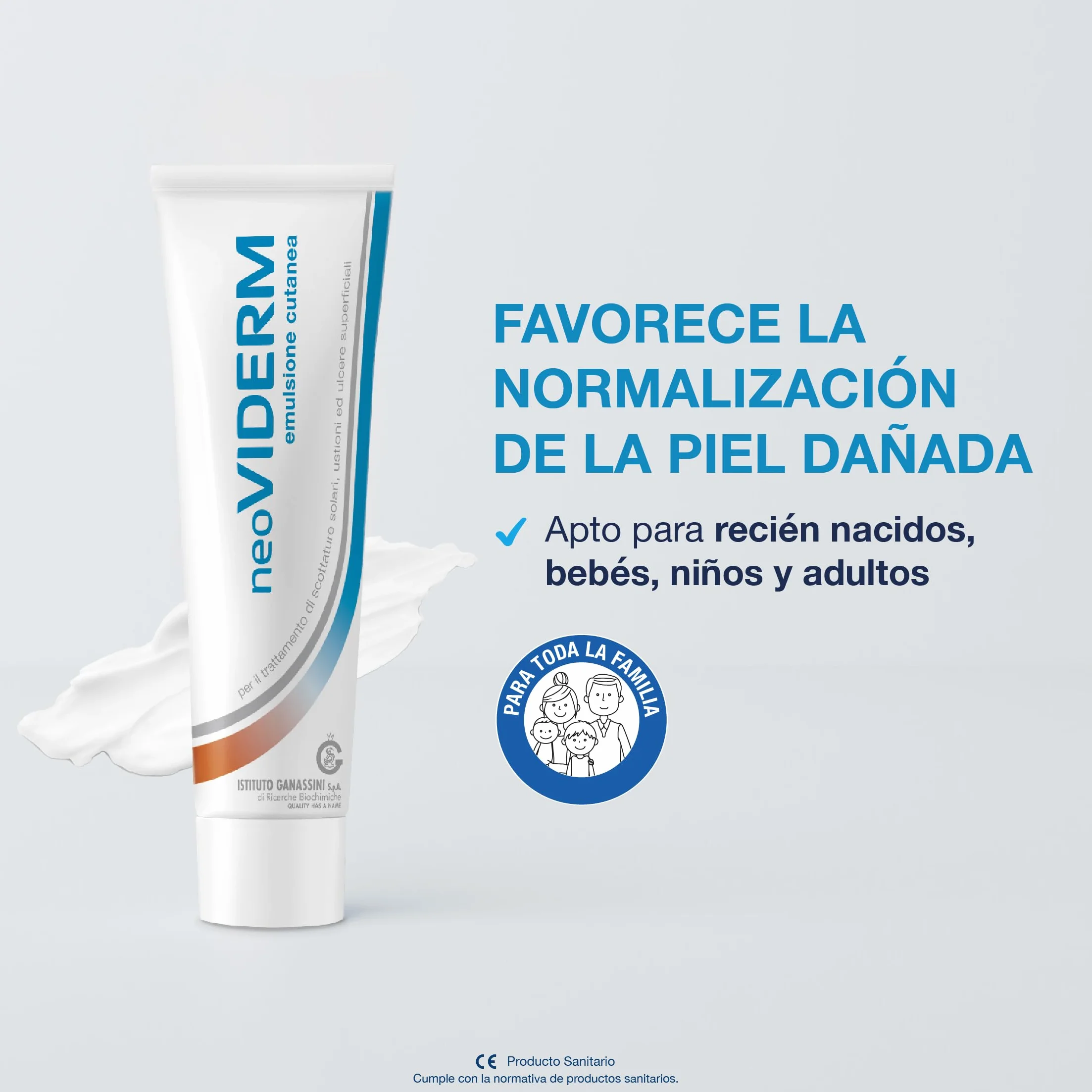 Rilastil - Neoviderm, Emulsión MD Cutánea, Calman, Regenera y Cuida la Piel Dañada por Tatuajes, Quemaduras, Irritaciones y Depilación, con Ácido Hialurónico, para Todo Tipo de Pieles - 100 ml