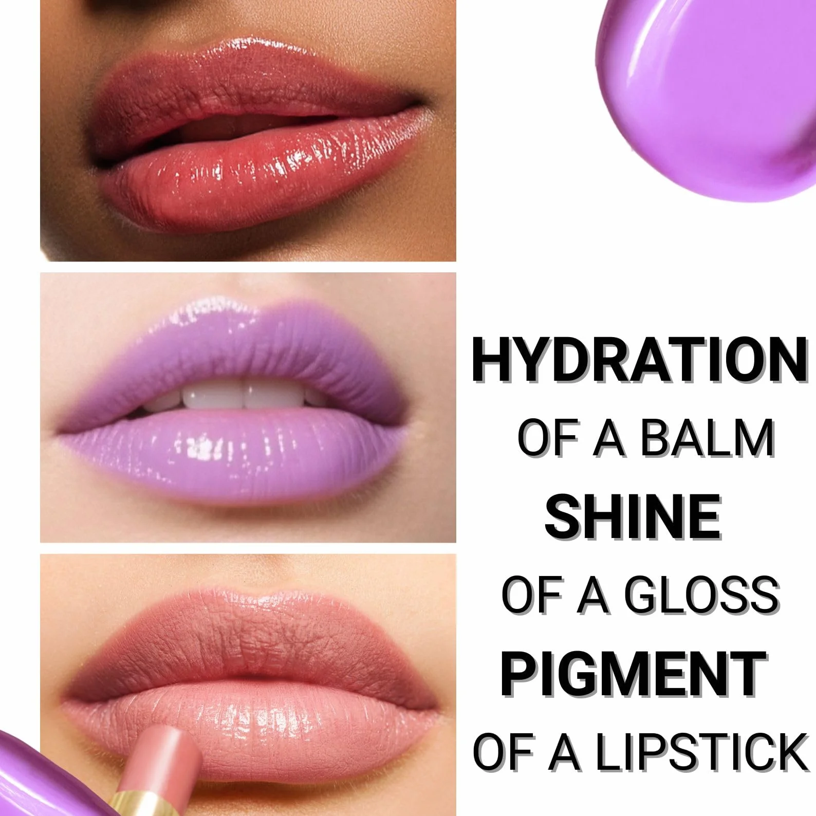 Oulac Labial Hidratante Coral 04 - Barra de Labios Brillo con Manteca de Karité, Alta Pigmentación, Vegano