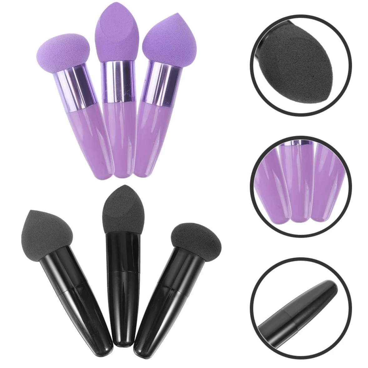INOOMP 6 Esponjas de Maquillaje Portátiles, Productos de Belleza Látex, Forma de Bolígrafo, para Aplicar Maquillaje