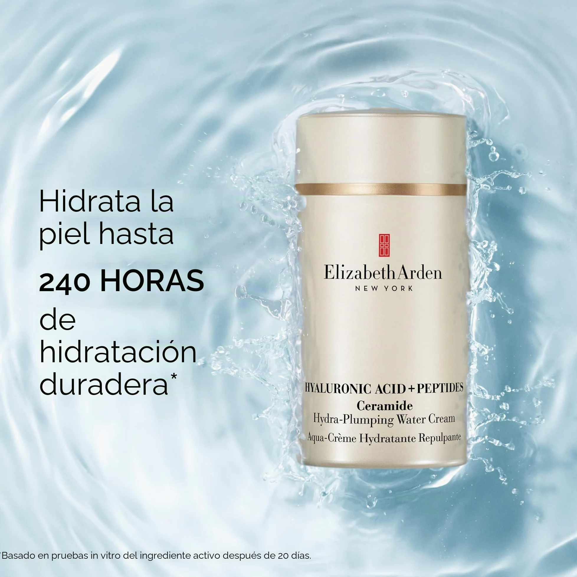 Elizabeth Arden - Crema Facial a Base de Agua con Ácido Hialurónico y Péptidos y Ceramidas, Crema Hidratante con 5D HA para una Piel más Firme, Rellena y Luminosa, Skincare para Todo Tipo de Piel