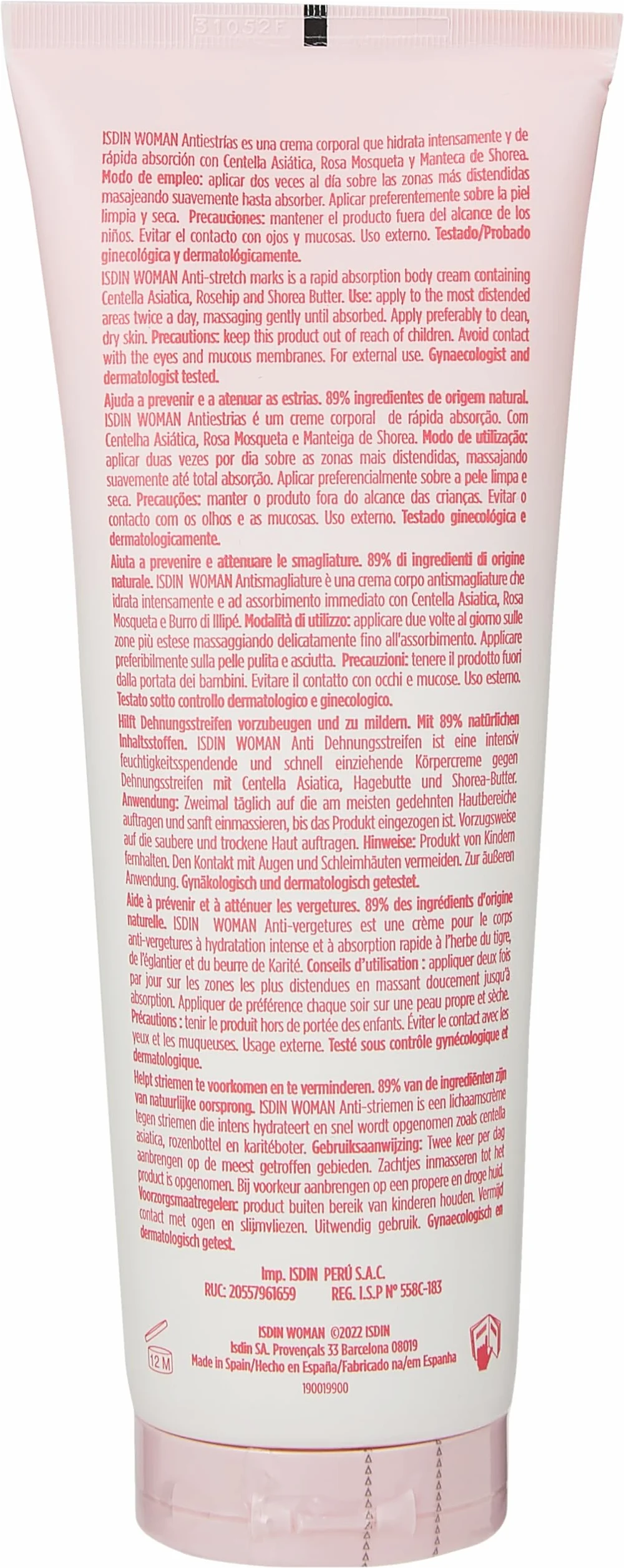 ISDIN Woman Antiestrias Crema Corporal Antiestrías 250 ml