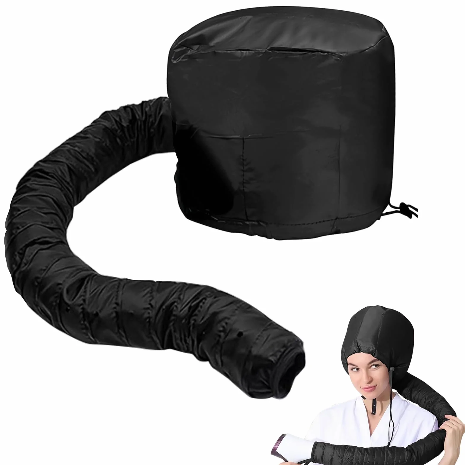 Gorro Secador de Pelo con Cordón Ajustable, Casco de Secado para Peinar, Rizar y Acondicionar