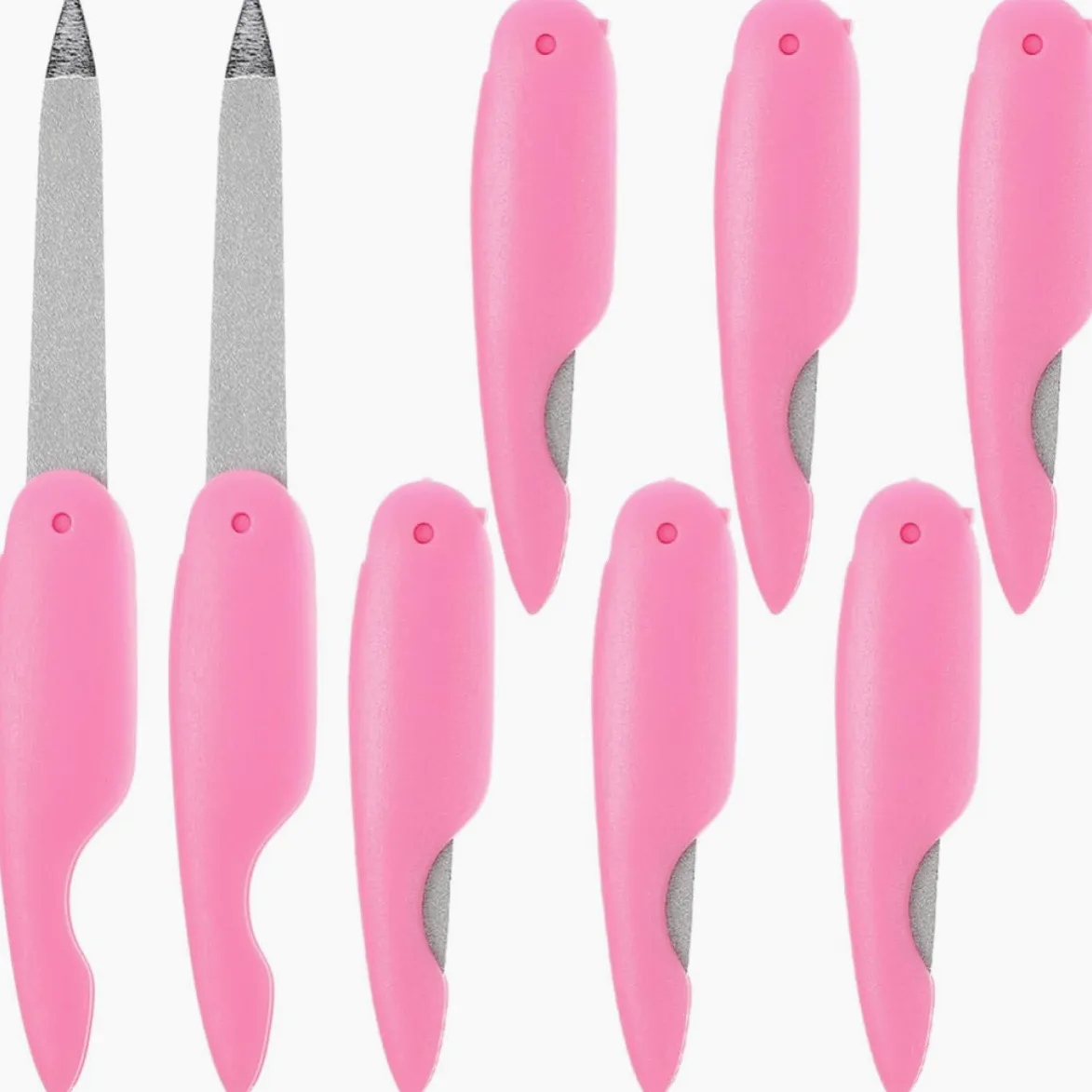Limas de Uñas Pequeñas Plegables de Metal y Abs, 8 Piezas para Manicura en Casa y Salón, Diseño Compacto y Fácil Almacenamiento