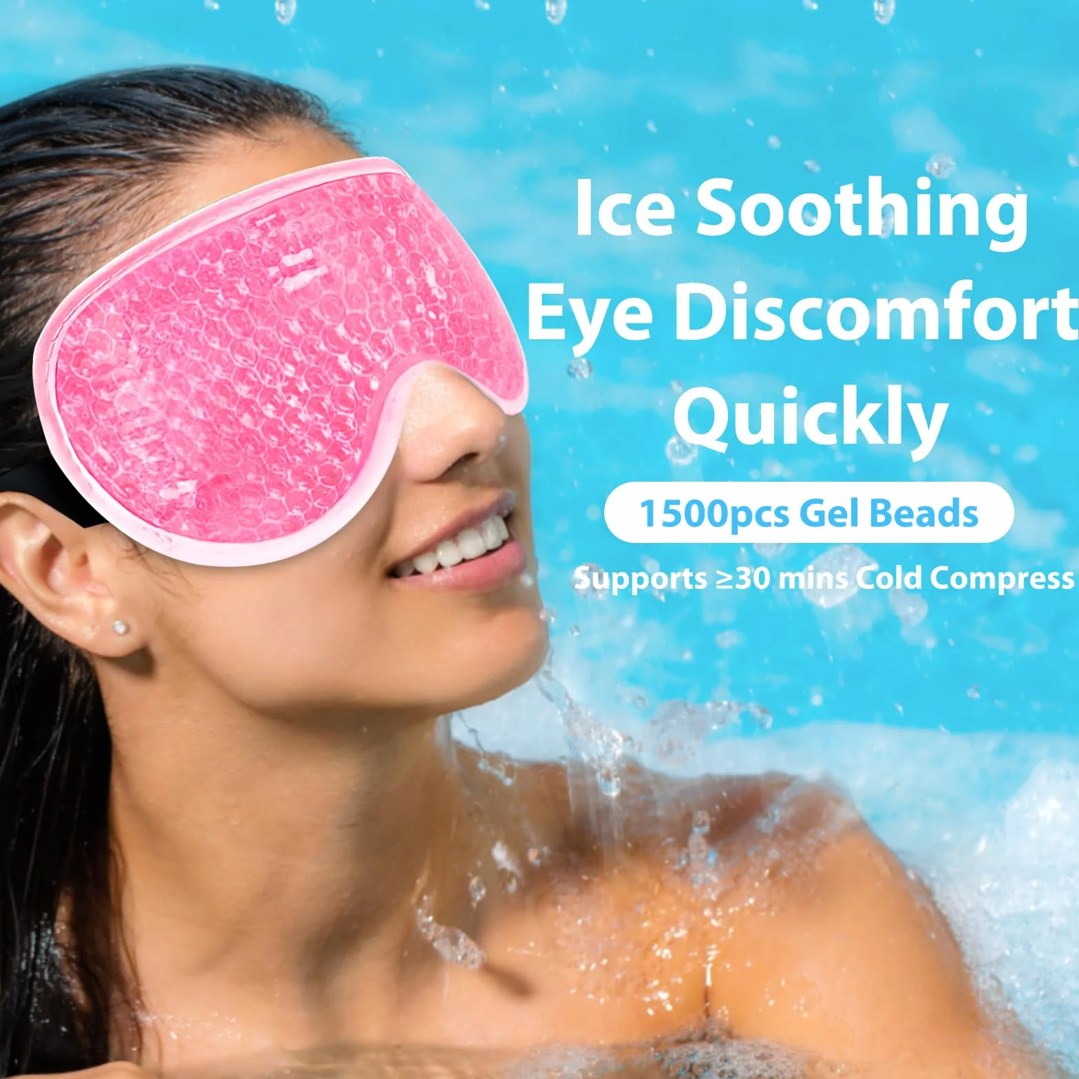 Máscara de Ojos Fría BeeVines 2 Piezas Gel Refrescante Compresa Fría y Caliente para Alergias Sinusitis Migrañas