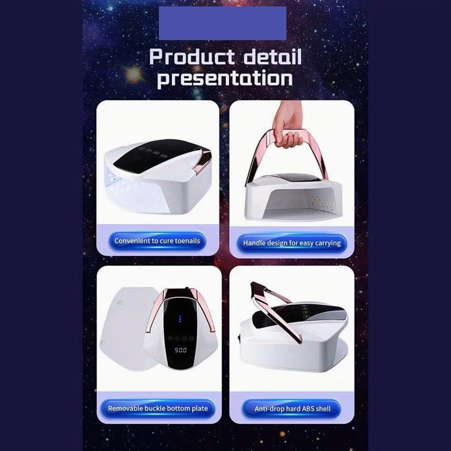 Lámpara LED para uñas, Secador de uñas LED/UV, lámpara esmalte gel 96 W
