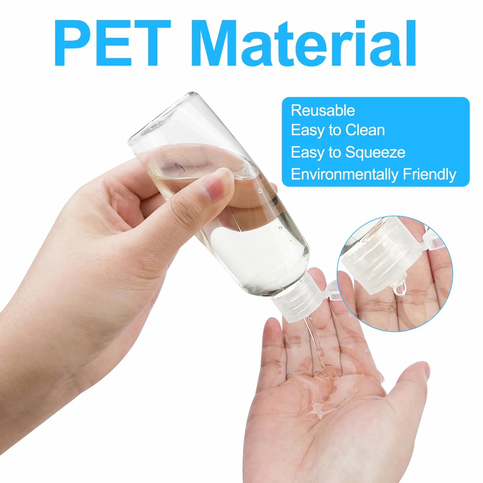 Botes Viaje Rellenables 100ml 10 Piezas, Botellas Avion Plastico con Embudos, Envases Transparentes para Gel Champu Locion