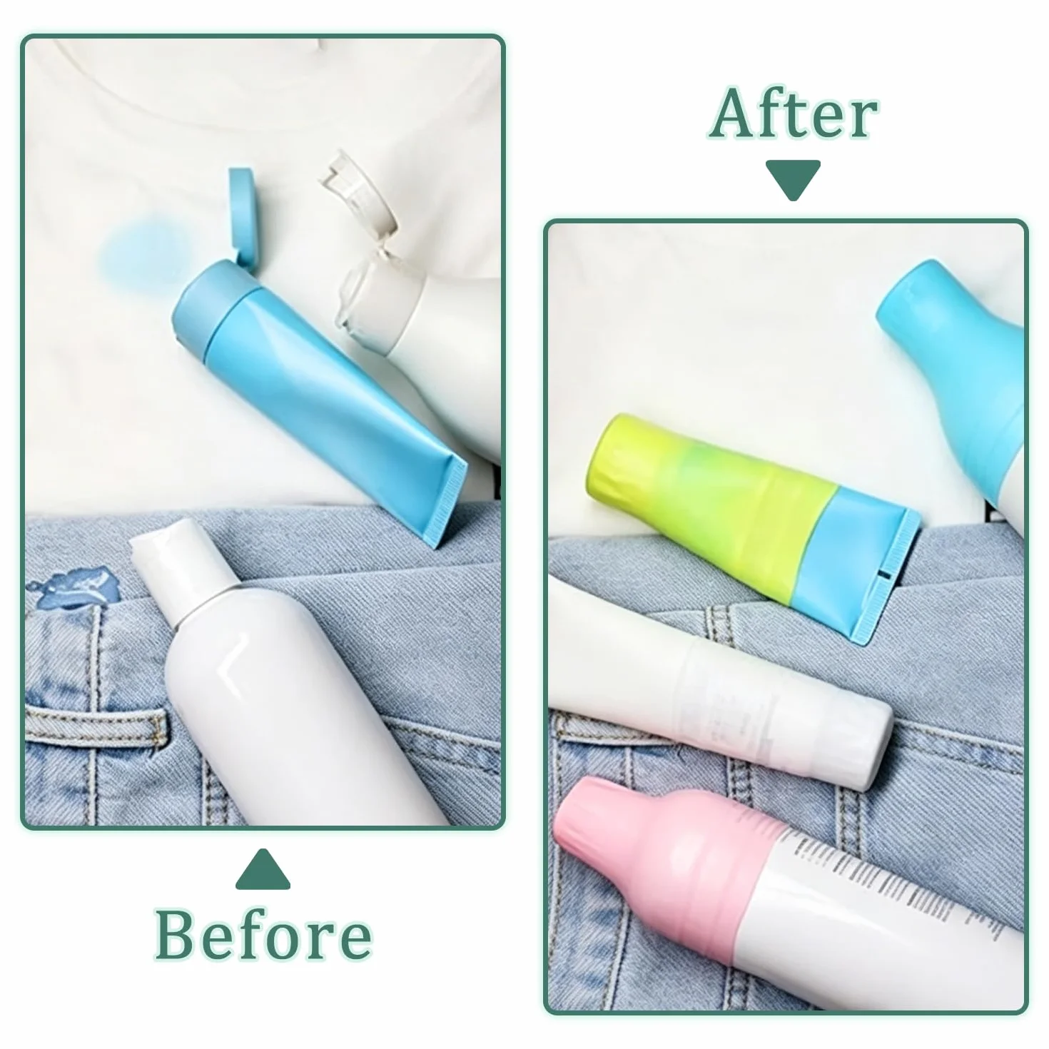 Fundas de Silicona a Prueba de Fugas 12 Piezas para Viaje Artículos de Tocador Champú