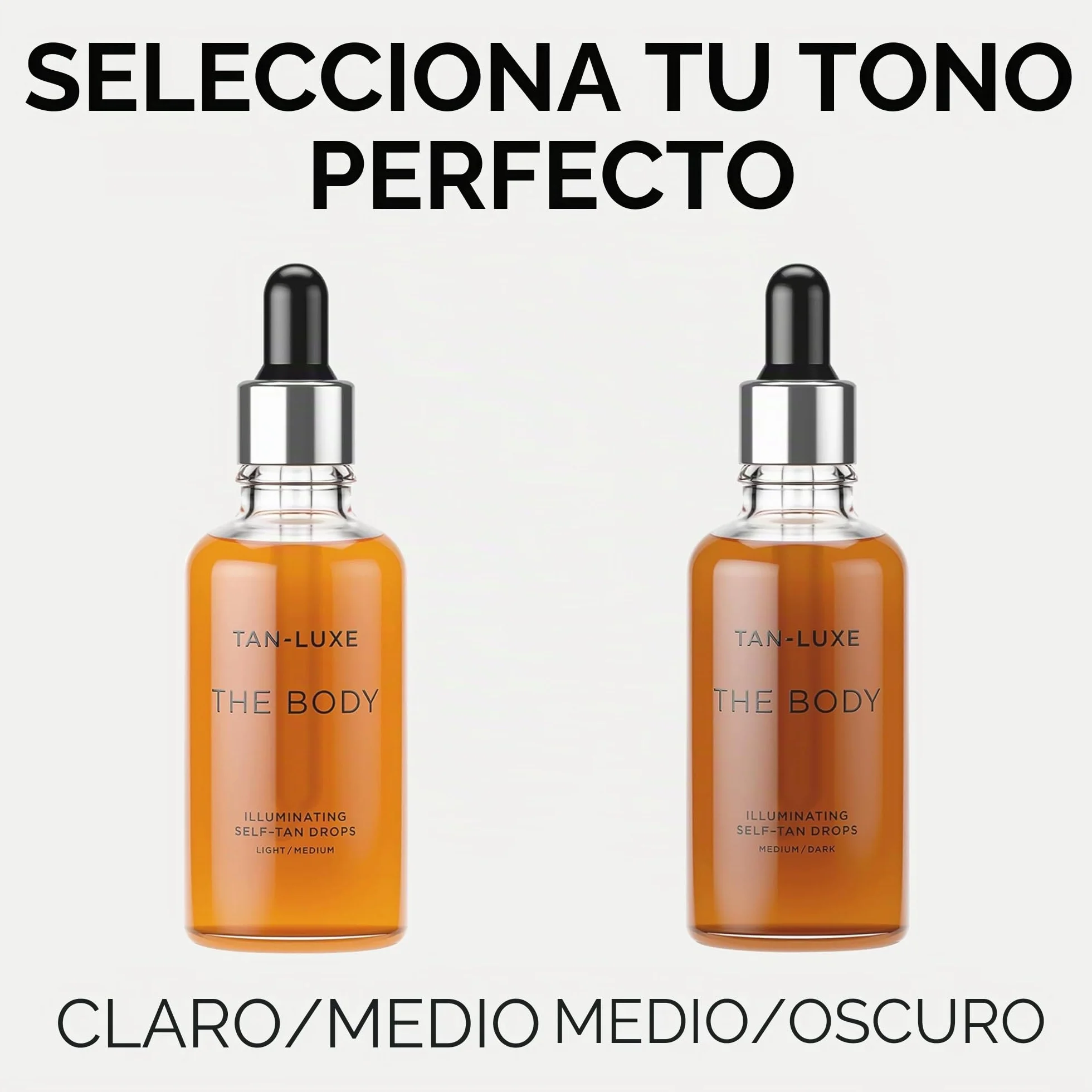 Tan Luxe THE BODY gotas autobronceadoras, ligeras/medias (50 ml) Agregue gotas bronceadoras al cuidado de la piel para un bronceado corporal personalizado que es vegano y libre de crueldad animal