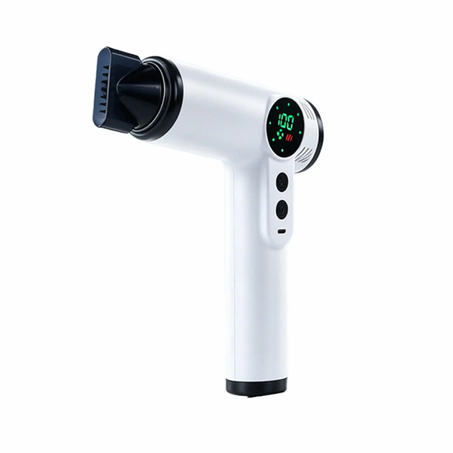 Secador de pelo portátil inalámbrico recargable por USB, secador de pelo de viaje con boquilla, ligero, ABS, compacto, para uso en casa, gimnasio, viajes (gris)