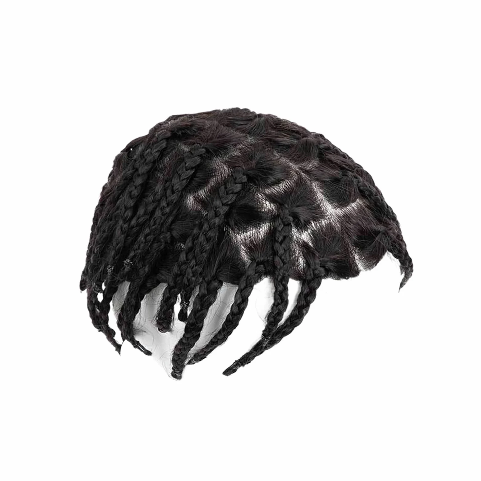 Hombres Sistema de cabello humano trenzado crochet for hombre, postizo, trenzas, tupé for Peinado