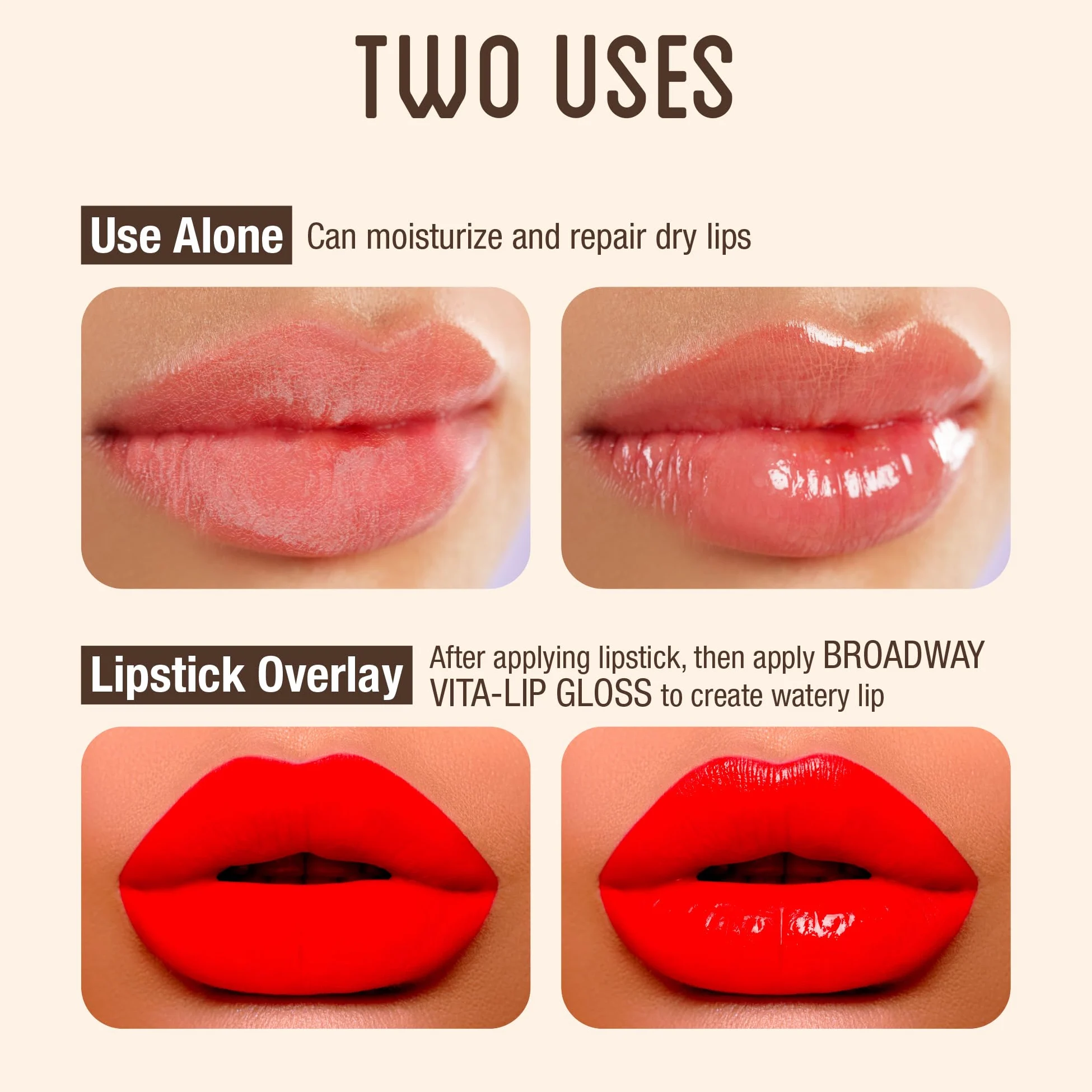 Broadway Vita-Lip Clear Lip Gloss Coconut (48 unidades)