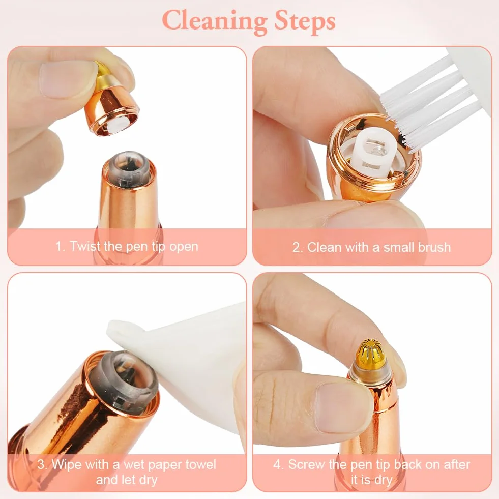 Depiladora Facial Mujer, Depiladora Cejas Mujer Eléctrica, Sin dolor Eléctrica Removedor de Vello Facial, Portátil, USB Recargable y Luz LED, para Cara Nariz Labio (Oro rosa)