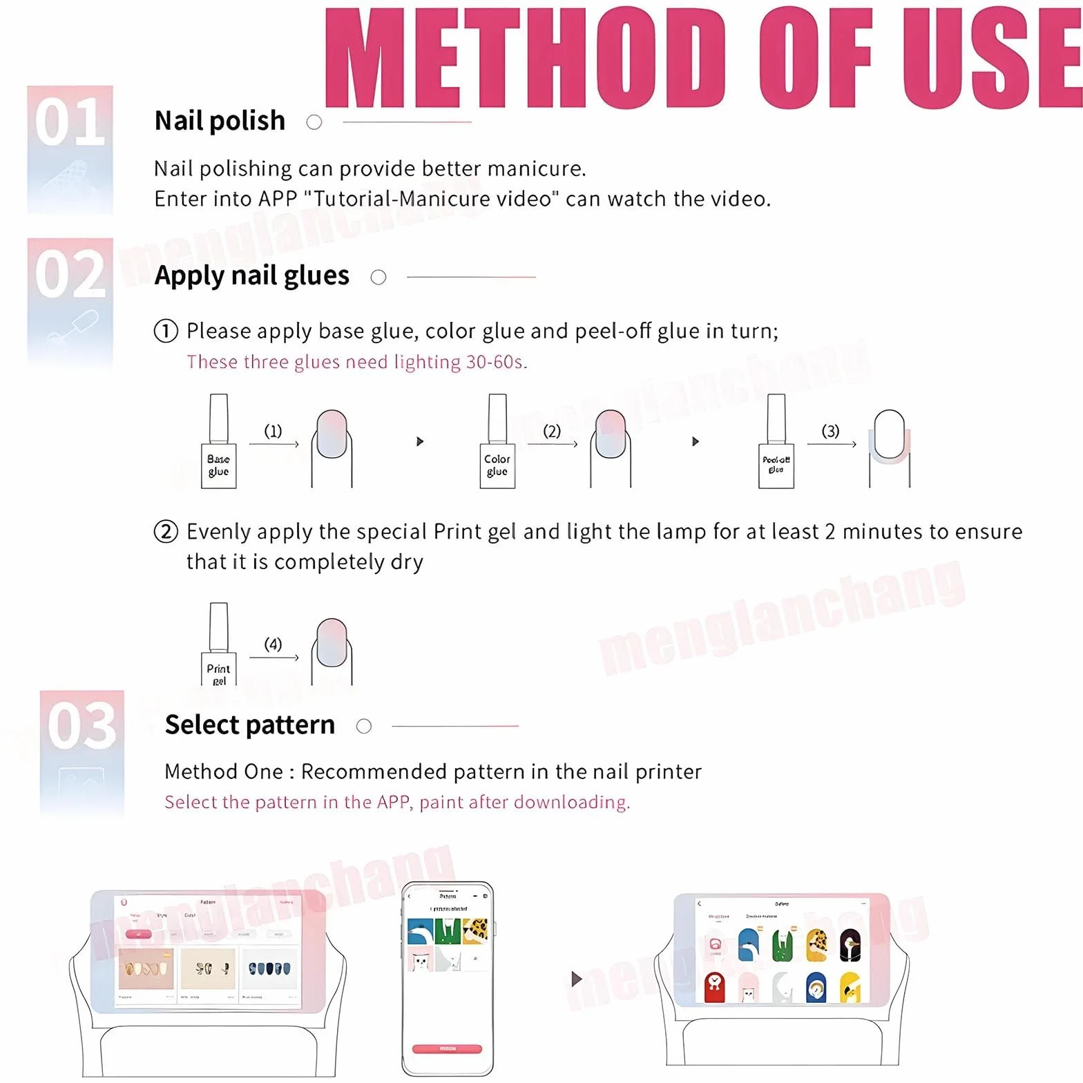 Kit De Impresora De UñAs - Impresora De UñAs 3D Digital MóVil para SalóN Y Hogar-WiFi/DiseñO DIY/Pantalla TáCtil | 10 Esmaltes De Gel + 2 Pegamentos para Pintar + 2 Cartuchos Tinta