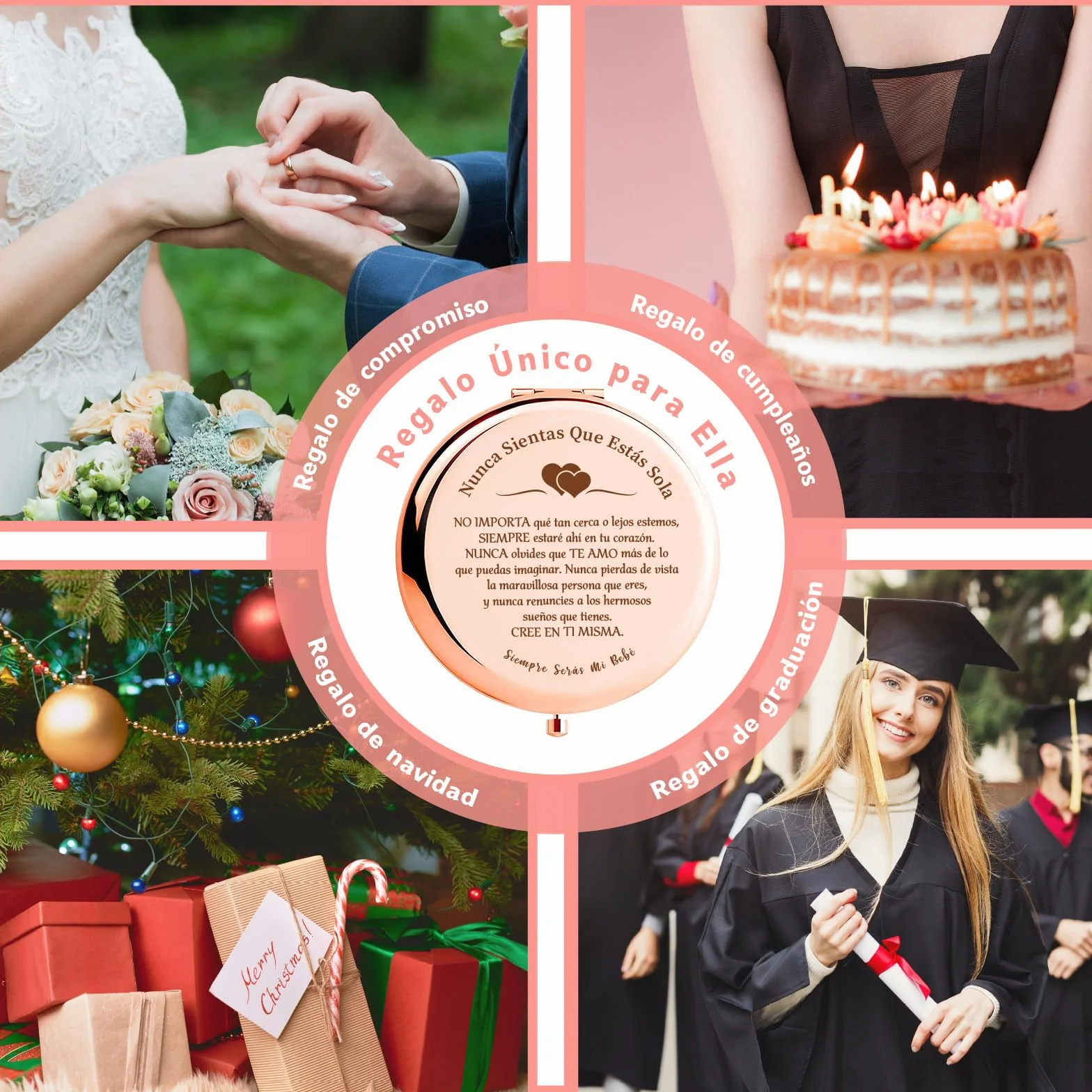 VivaJoy Regalos para Chicas de 18 años - Regalo de cumpleaños para Hija con Espejo Compacto