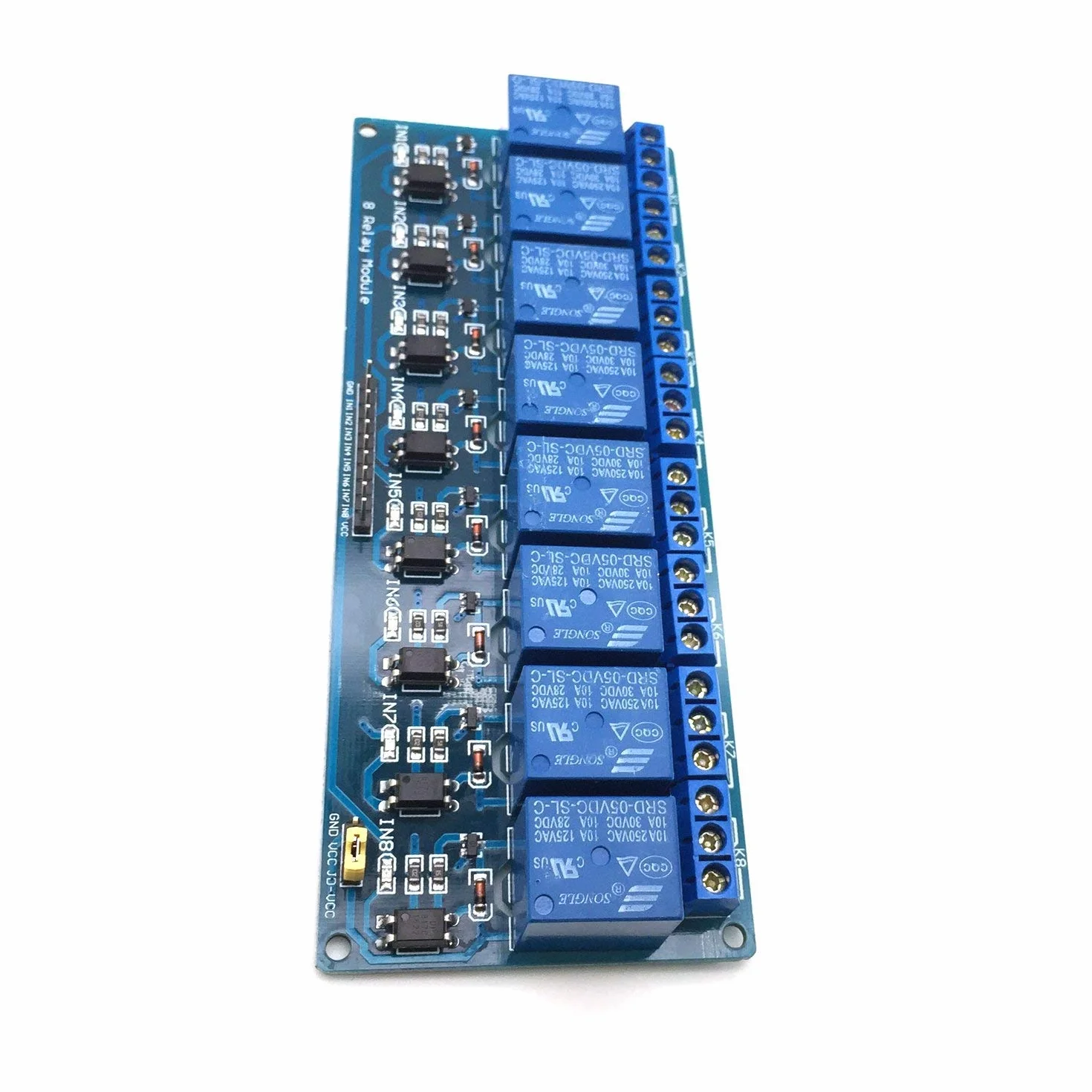 Módulo de relé de 8 canales DC 5V para Arduino UNO R3 Raspberry Pi ARM AVR DSP PIC