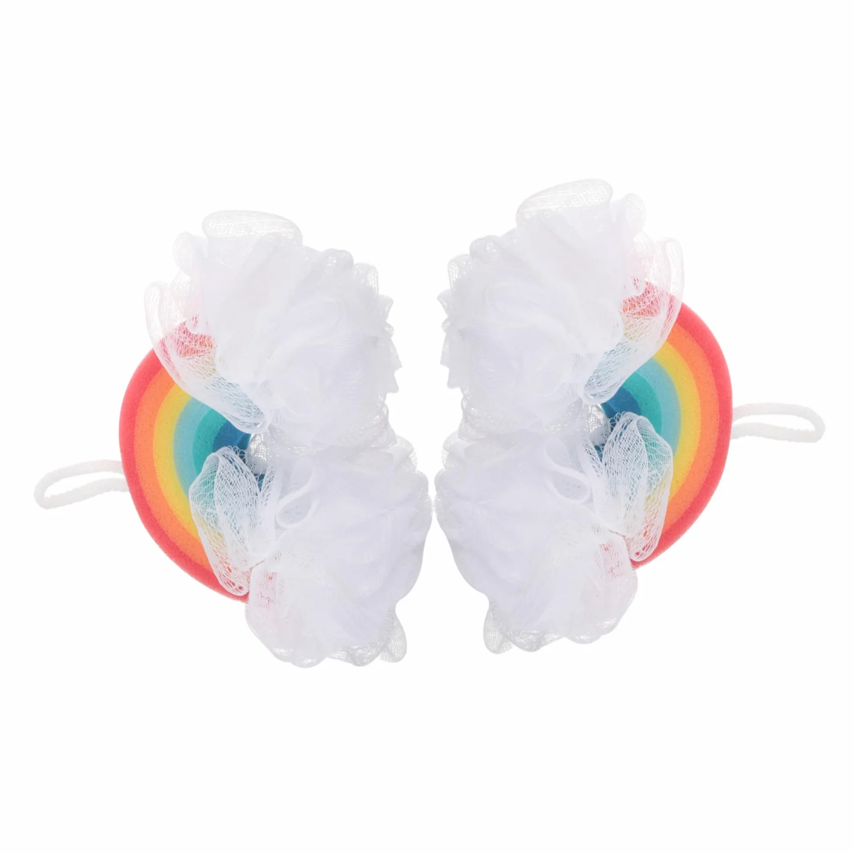Esponjas de Baño Infantiles Diseño de Arcoíris, 2 Piezas de Esponja para Niños y Bebés, Suaves y Exfoliantes para Eliminar Células Muertas