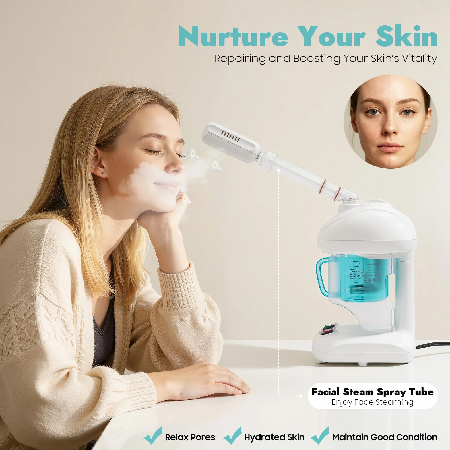 Casco de vapor para cabello 220 V profesional ozono cuidado de aceite secador máquina de vapor