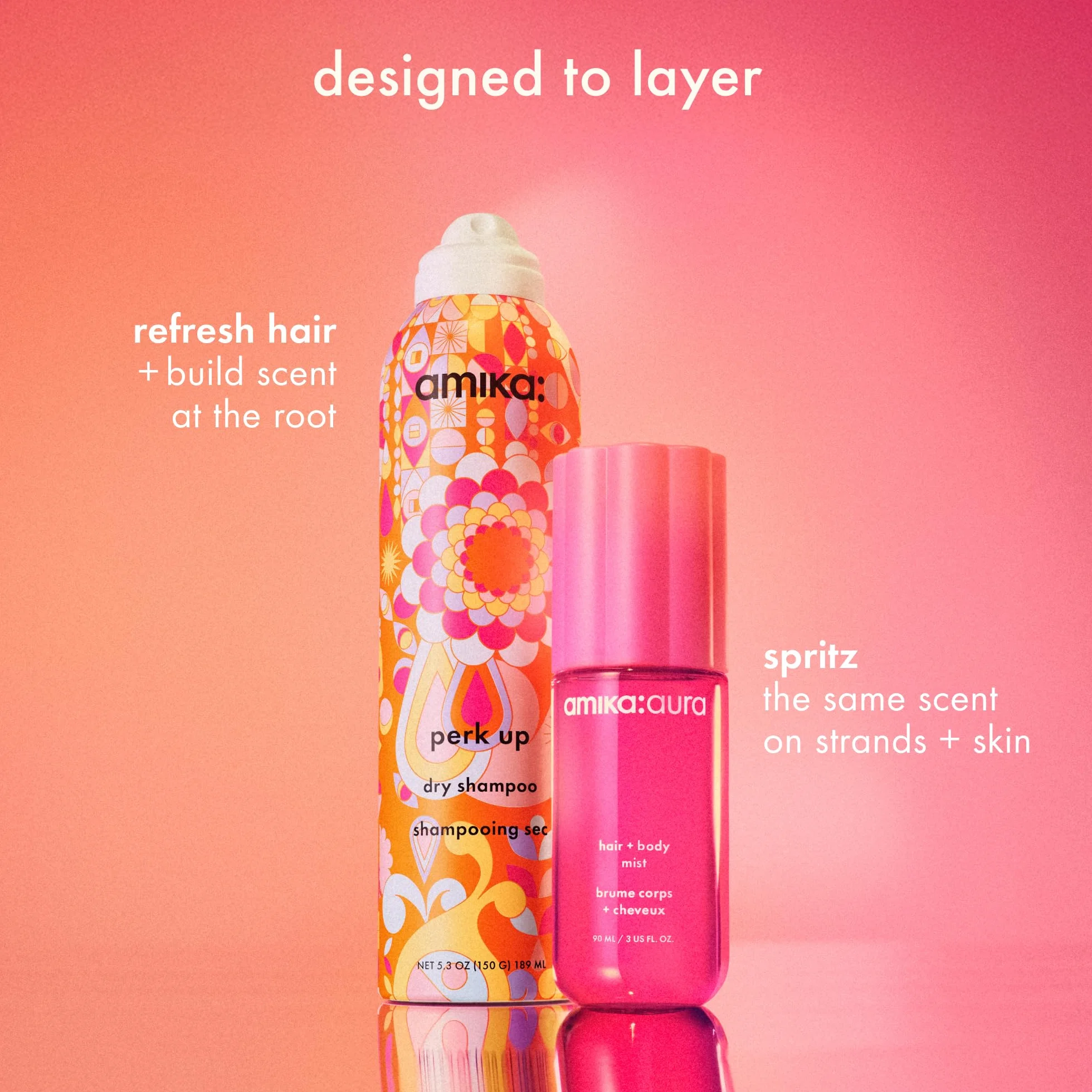 Amika Body Aura Hair & Body Mist 90 ml Spray refrescante cabello cuerpo pomelo albaricoque vainilla sándalo