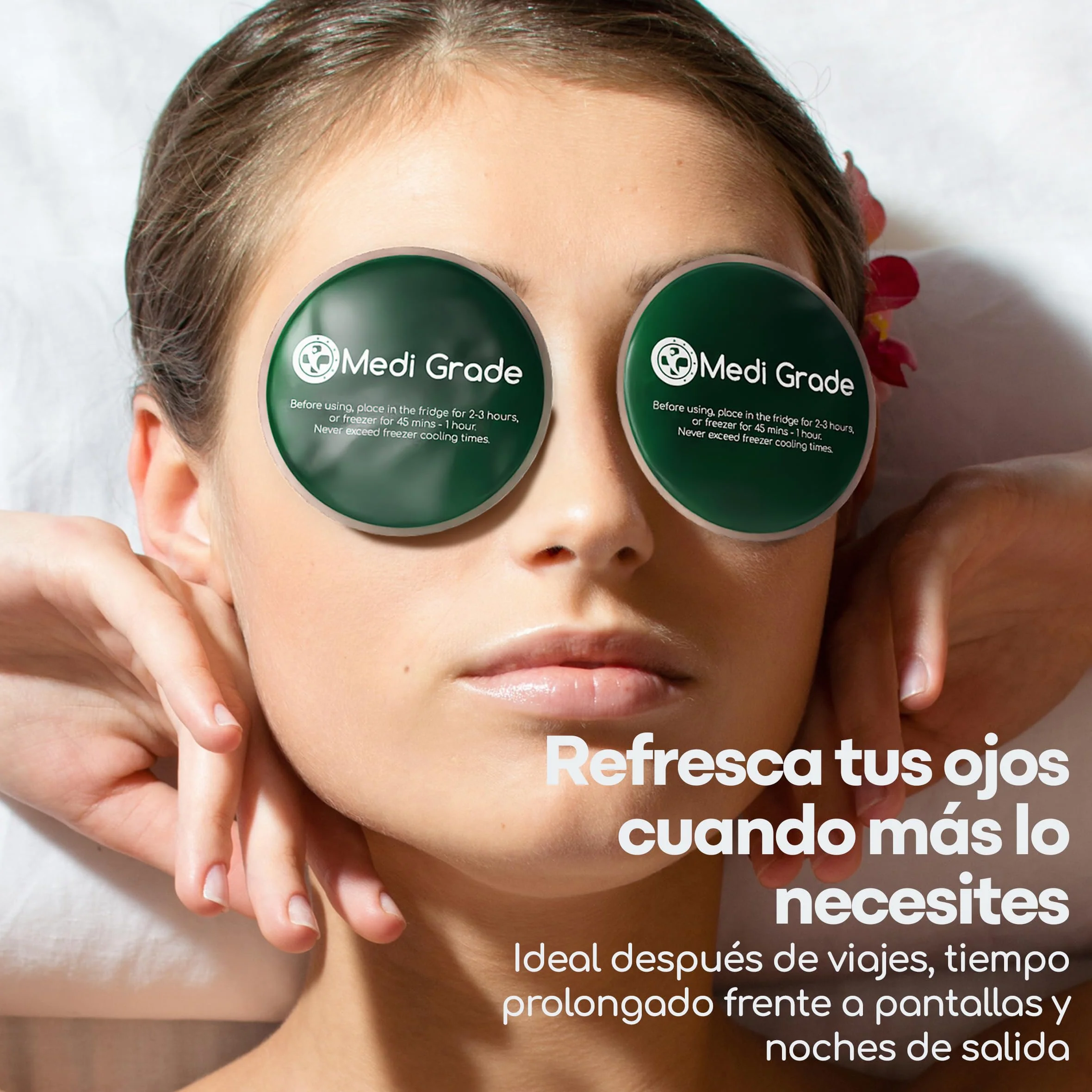 Medi Grade Antifaz de Gel Frío Reutilizable para Ojos, 2 Parches y Neceser