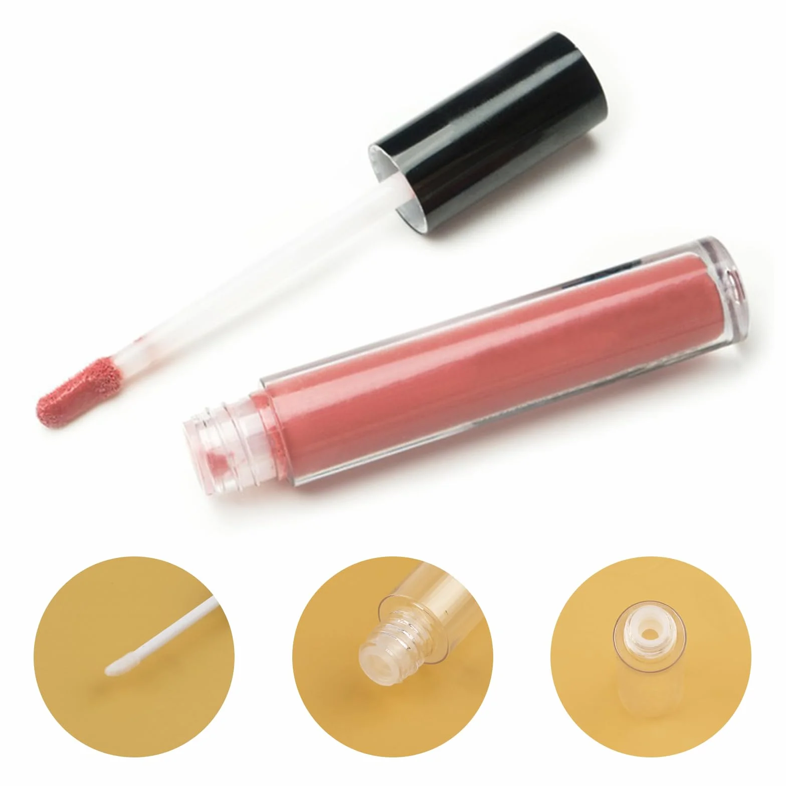 CHENYU 12 Piezas Tubos de Brillo de Labios Vacíos Recargables 10 ml Negro Claro con Tapa a Prueba de Fugas