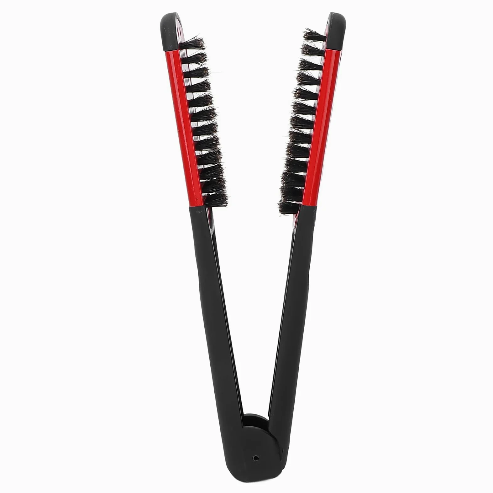 Generic Seda de la Cara de Doble Cepillo, Herramienta de Peinado para el Cabello para Enderezar el Cepillo para Hombres para que las Mujeres Mejoren la Salud del Cabello (rojo)