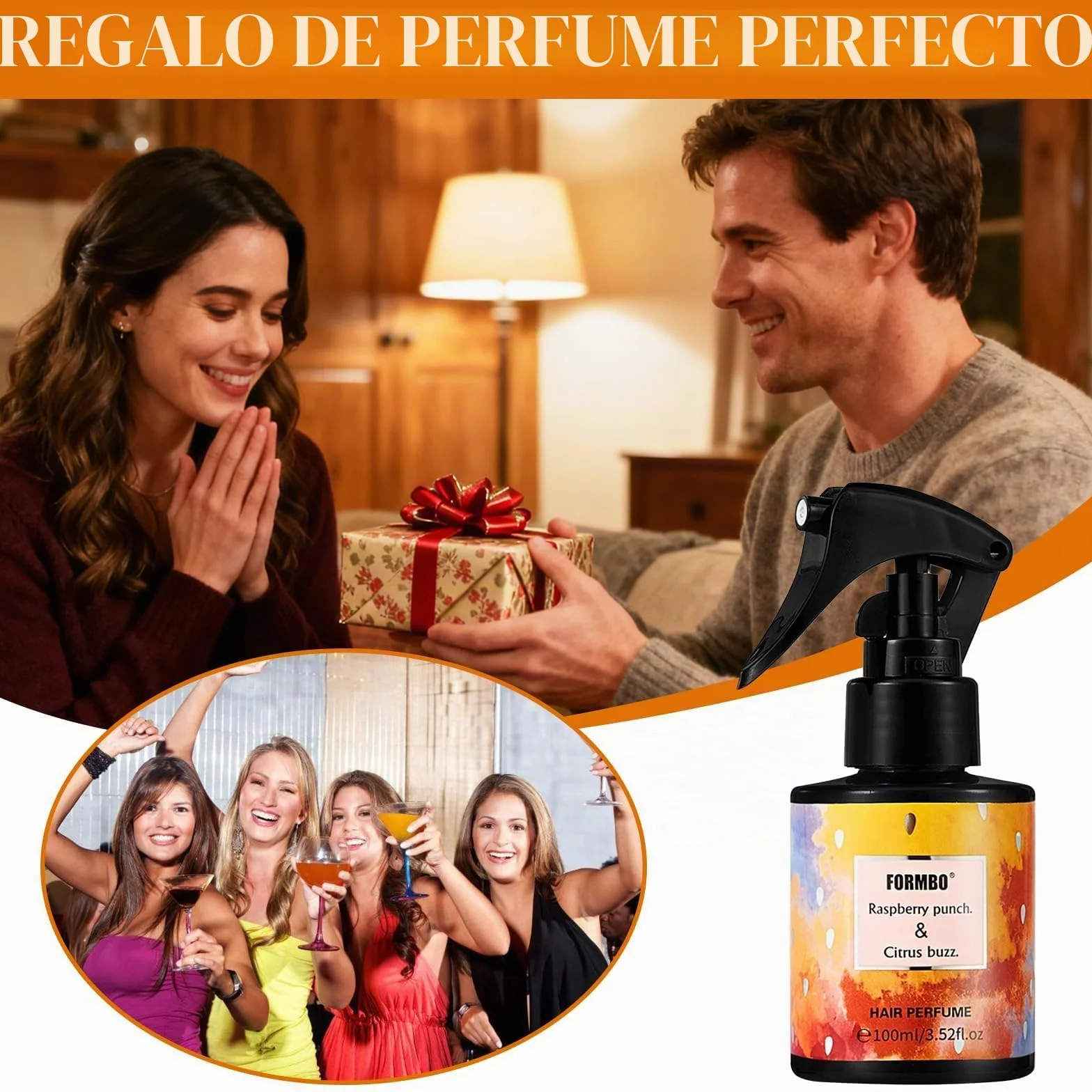 Perfume para el cabello mujer 100 ml Fragancia floral fresca duradera Antiencrespamiento Antiestático