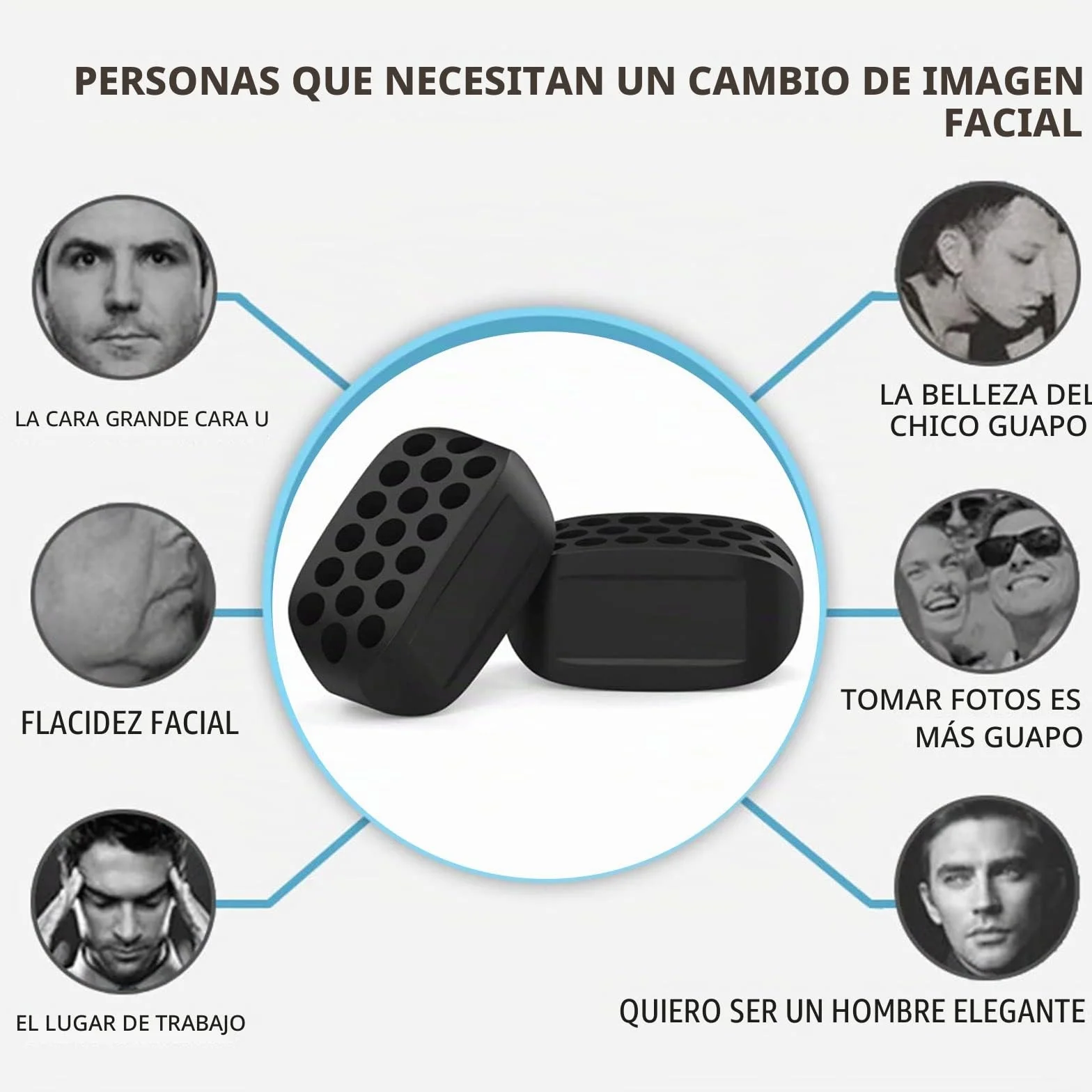 JSMTKJ 6 Piezas Ejercitador de Mandibula, Jawline Exerciser, Entrenador de Músculos de Línea de Mandíbula