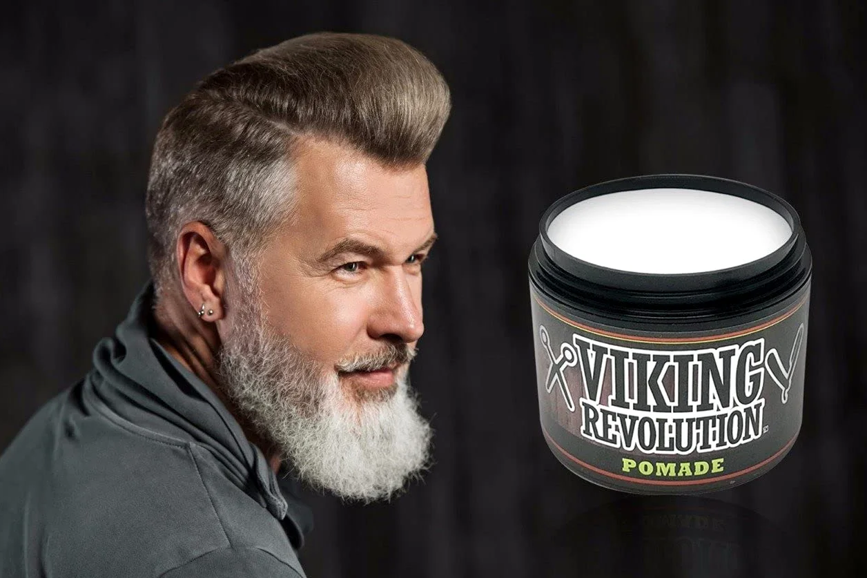 Viking Revolution Pomada para el Cabello de Hombre (Nueva Fórmula) – Fijación Media y Acabado Mate para un Look Clásico, 113 g – A Base de Agua y Fácil de Lavar