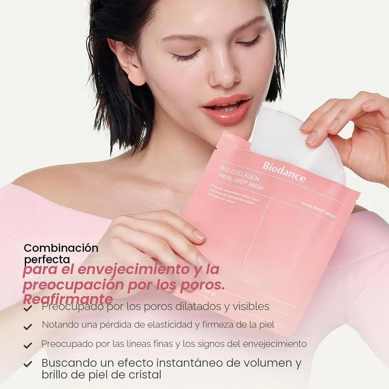 BIODANCE Bio-Collagen Real Deep Mask Mascarilla Nocturna Hidratante 34g x 4 Unidades