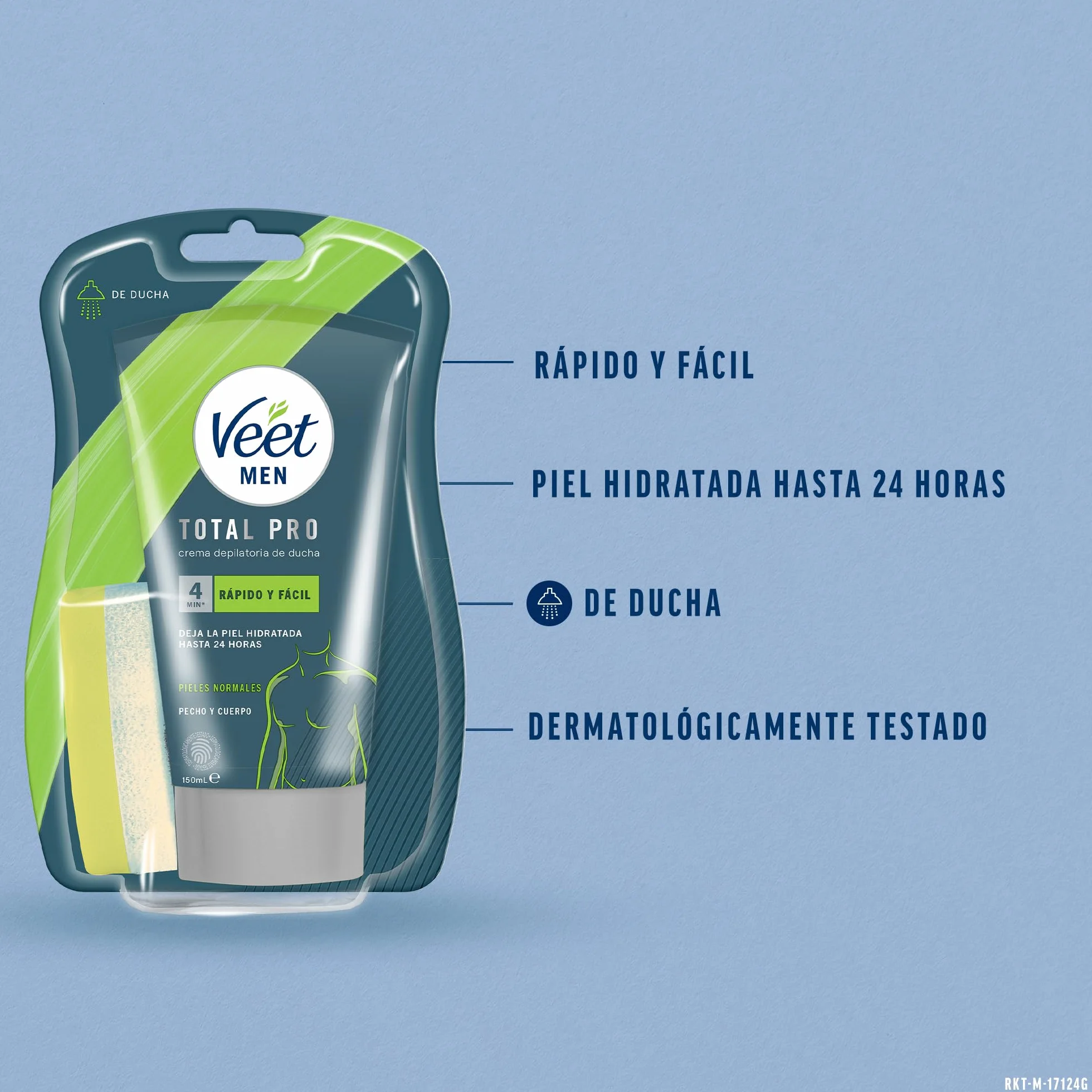 Veet Crema Depilatoria Corporal para Hombre bajo la Ducha Piel Normal 150 ml