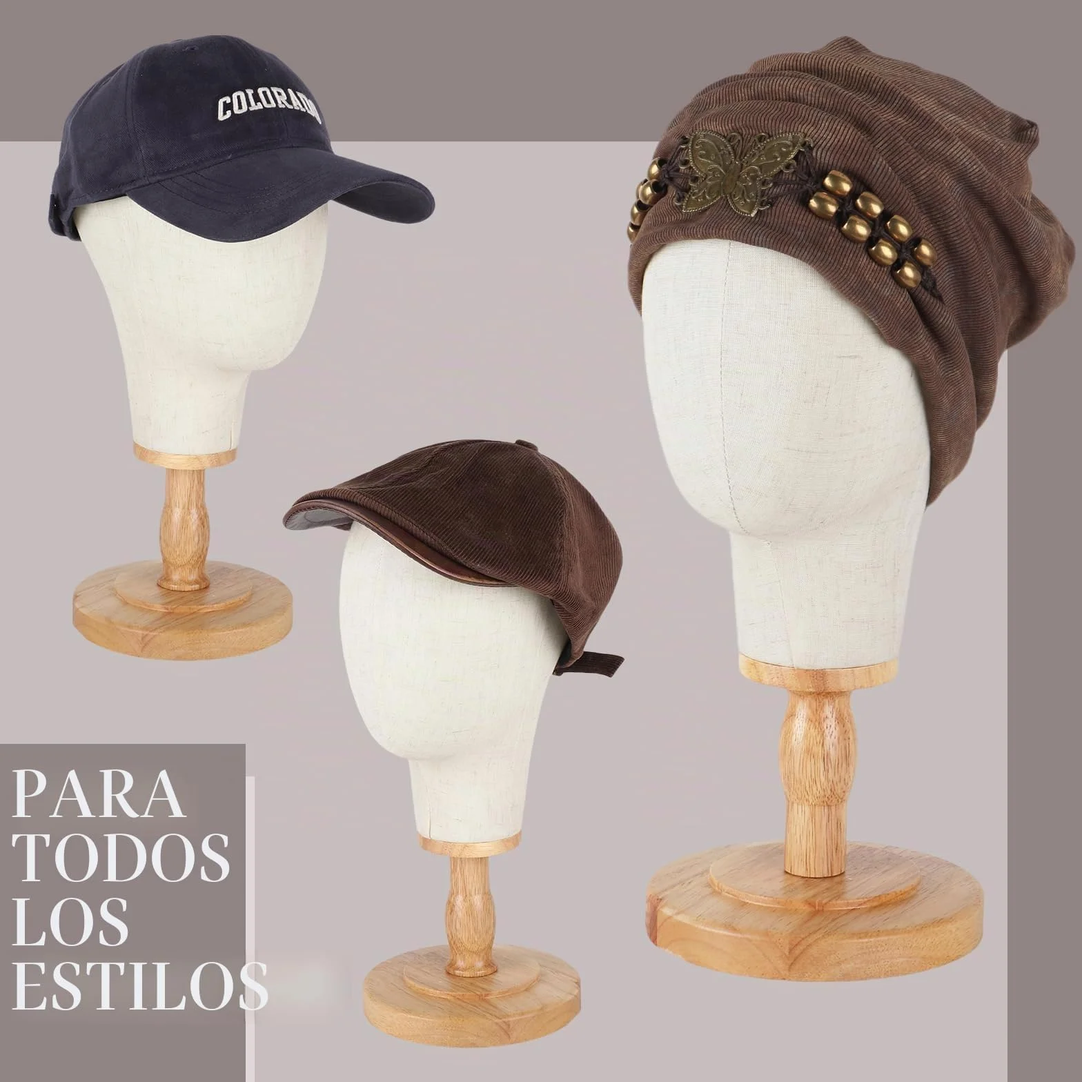Cabeza de maniquí 21" 54 cm soporte para pelucas y gorras