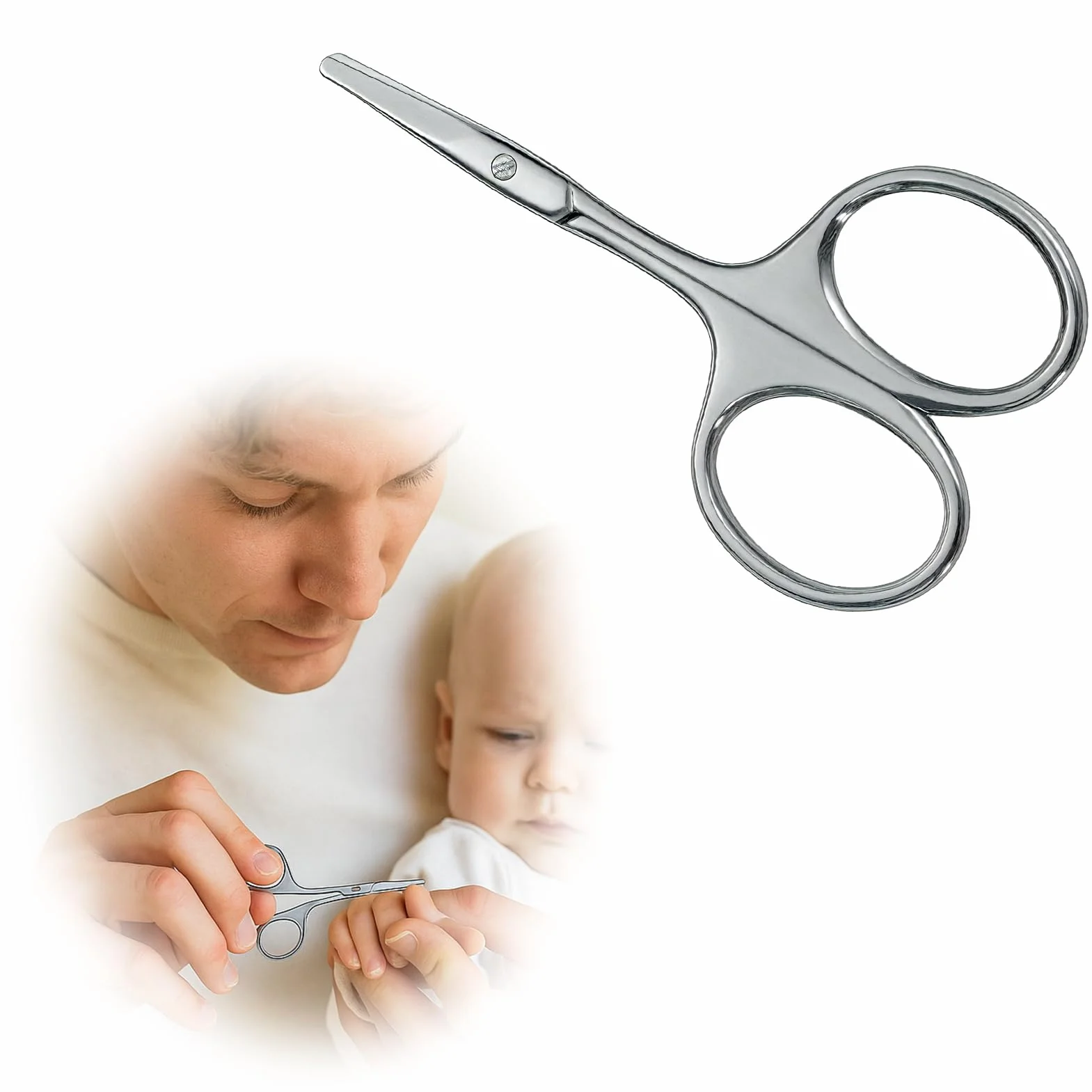 Tijeras de Uñas de Acero Inoxidable para Bebés, Cortaúñas Pequeñas y Afiladas, Plateadas