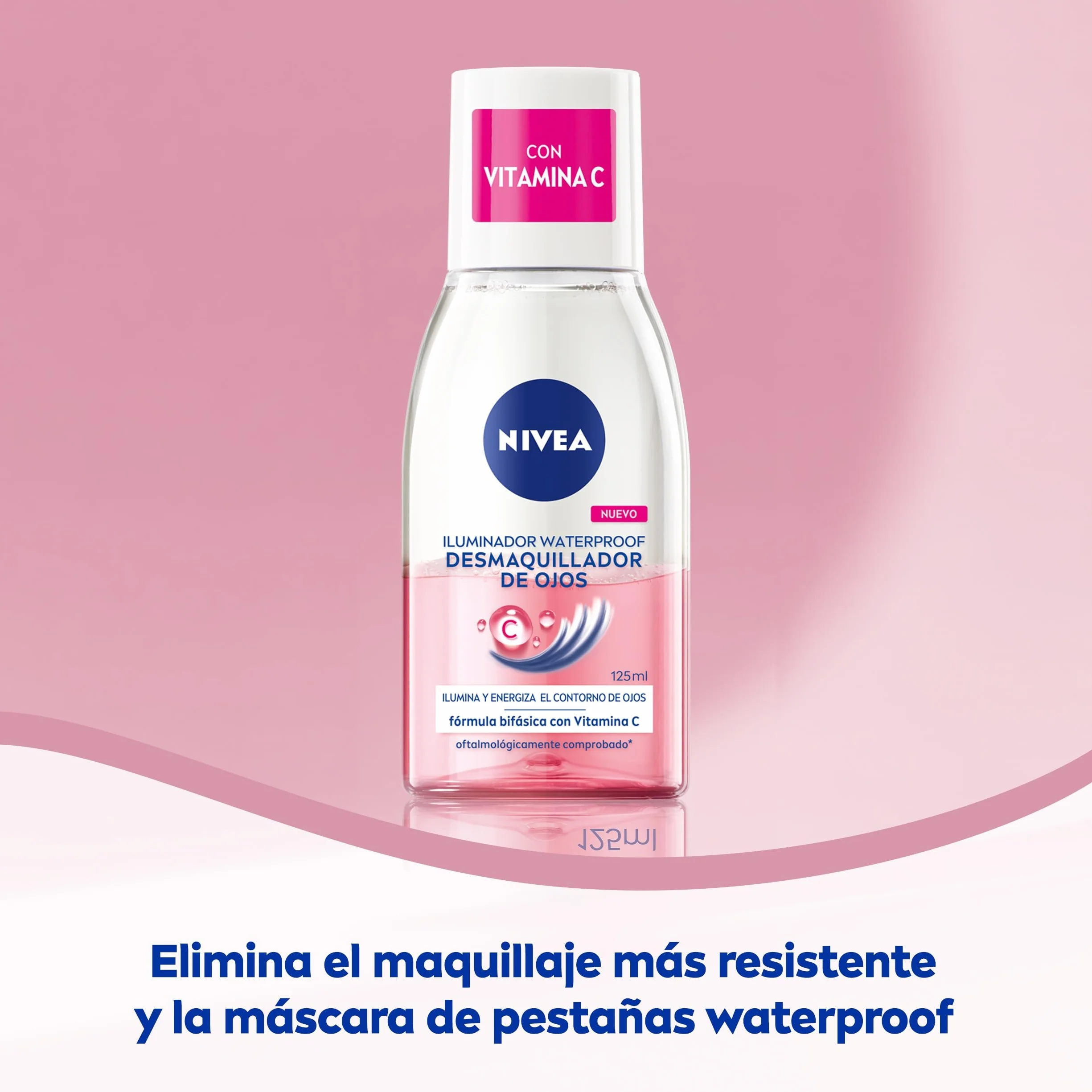 NIVEA Desmaquillador de Ojos Iluminador Waterproof 125 ml Bifásico con Vitamina C