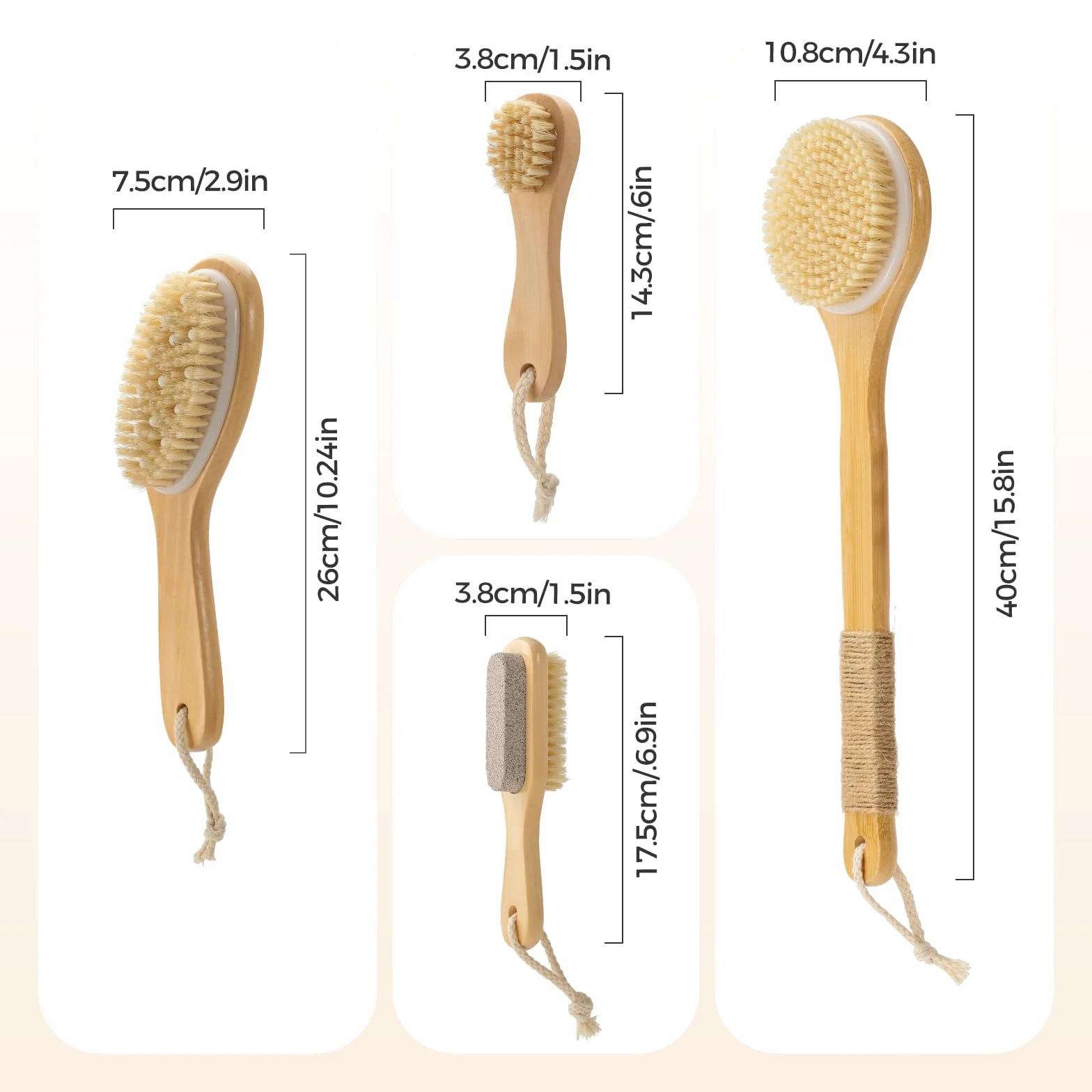Juego de 5 cepillos de cepillado en seco para drenaje linfático, masajeador de celulitis y cuidado del cuero cabelludo, cepillo seco de mango largo para cuerpo, cepillo exfoliante de cerdas