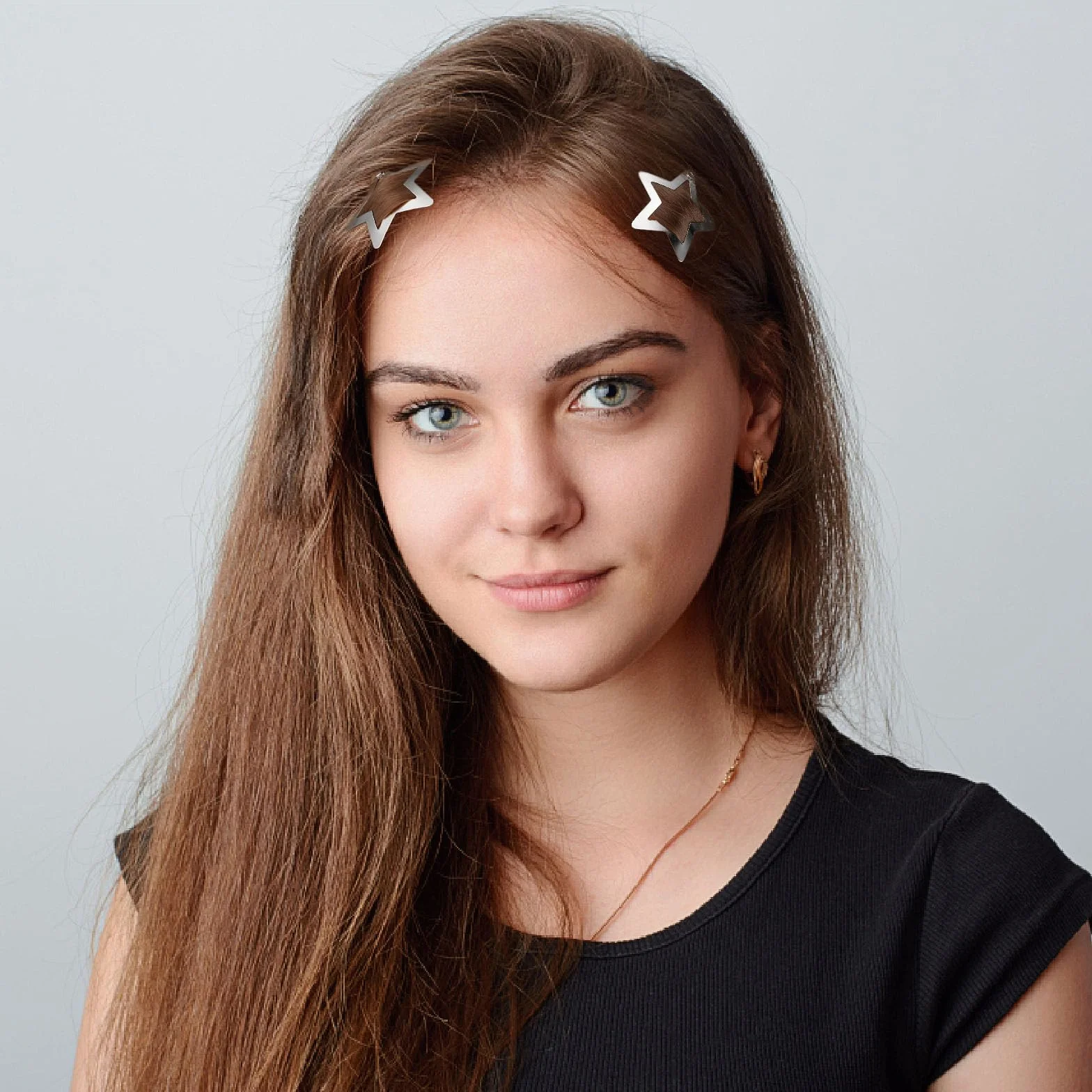 Broches de metal para el cabello con forma de estrella plateados 10 piezas pasadores para el cabello con huecas