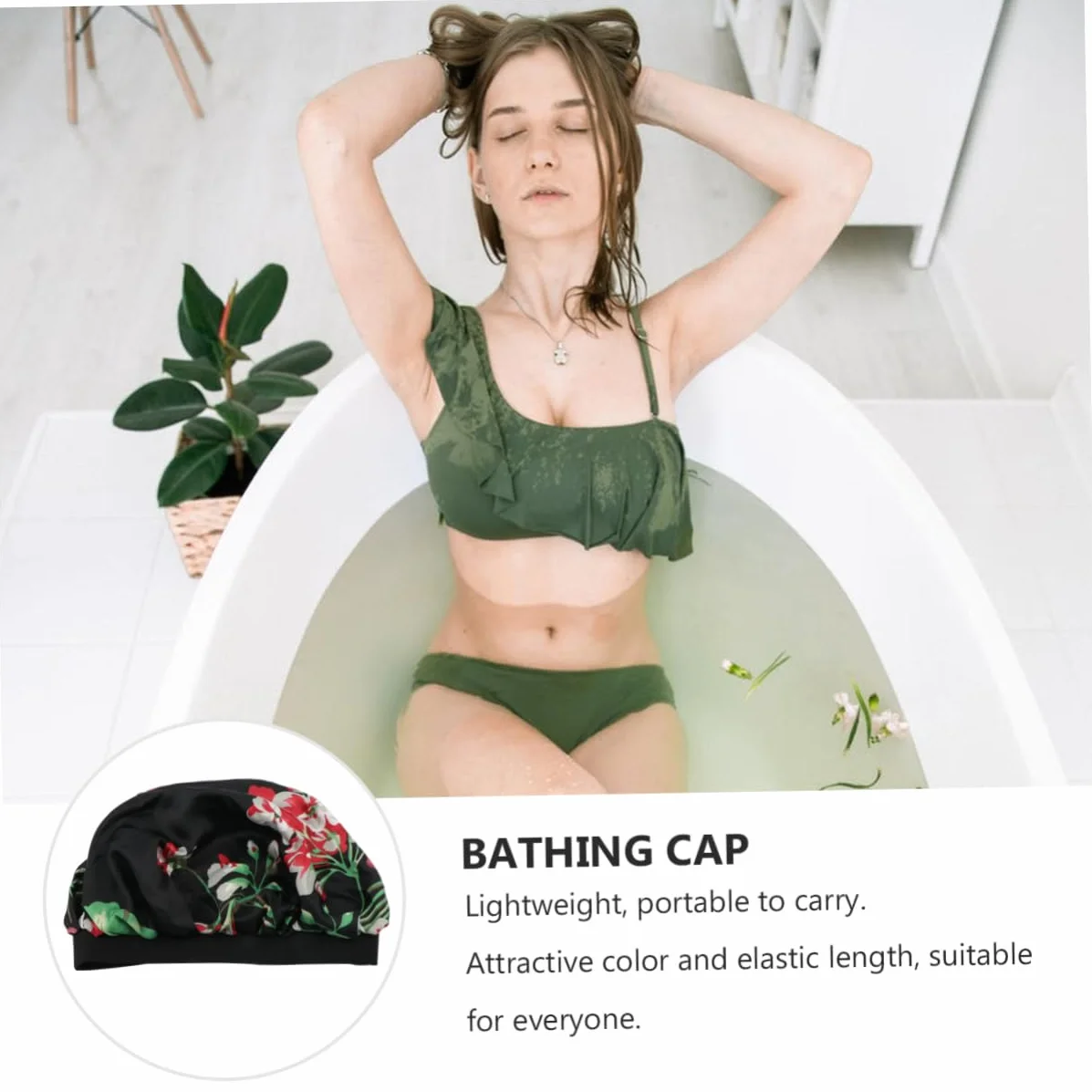 Gorro de Satén Elástico Negro para Dormir Adultos Ala Ancha | Ribete Flexible y Transpirable, Protección del Cabello, Uso Nocturno Lavarse la Cara
