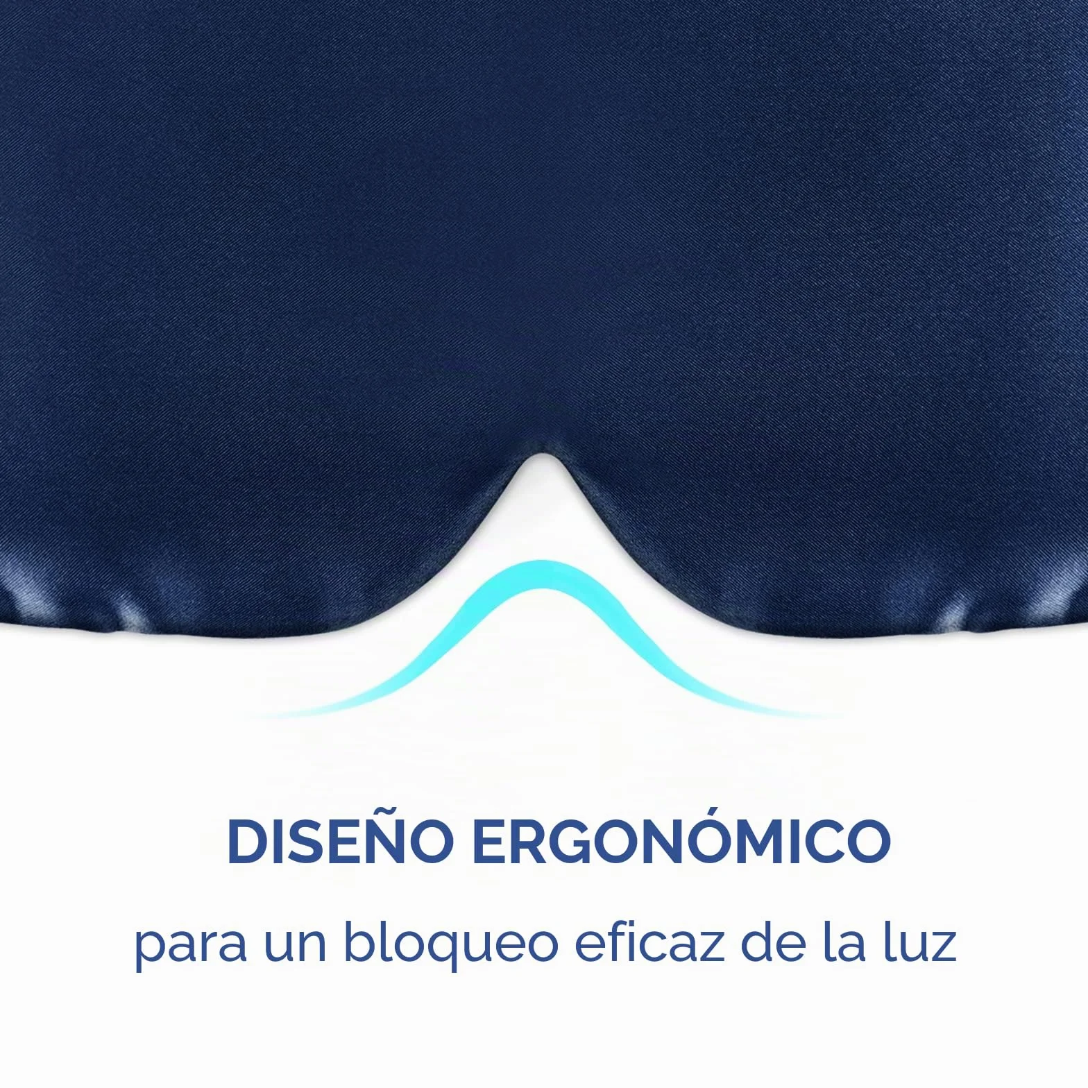 Antifaz para dormir 100% seda de morera con banda ajustable azul marino