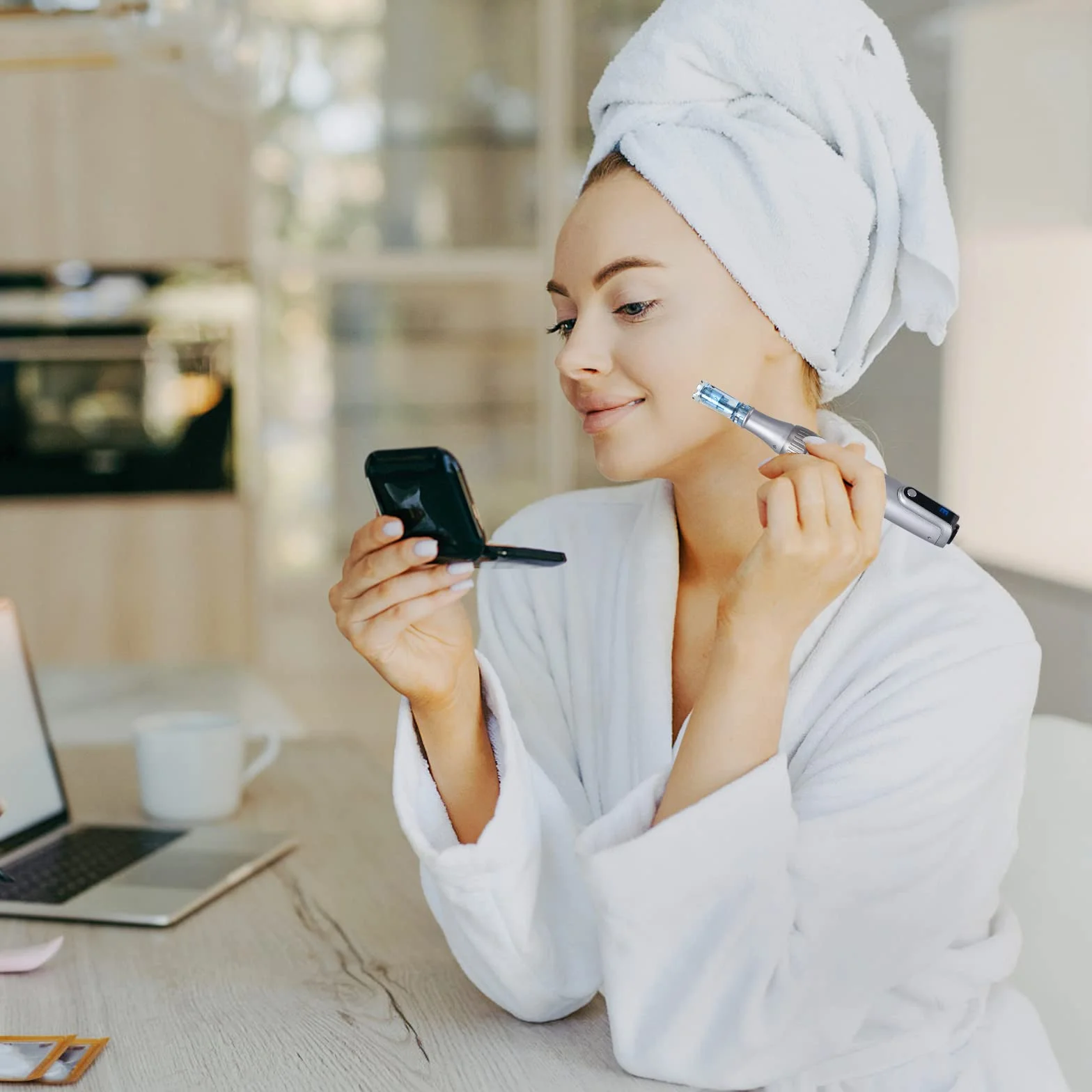 Dr.Pen M8S, microneedling pen con 6 x Cartuchos(3 x 12 Pin+3 x 36Pin), dermapen facial profesional, Inalámbrico y 6 Niveles de Velocidad, 0-2,5mm Profundidad ajustable, Plata