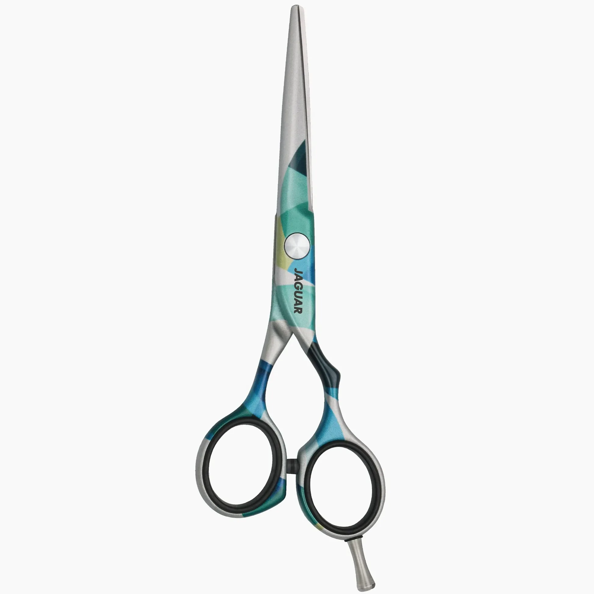 JAGUAR Tijeras para el pelo JaguART IN MOTION 5.5" | Tijeras de peluquería con diseño offset | aRecubrimiento antialérgico y resistente de alta tecnología con aspecto fotográfica | Made in Germany
