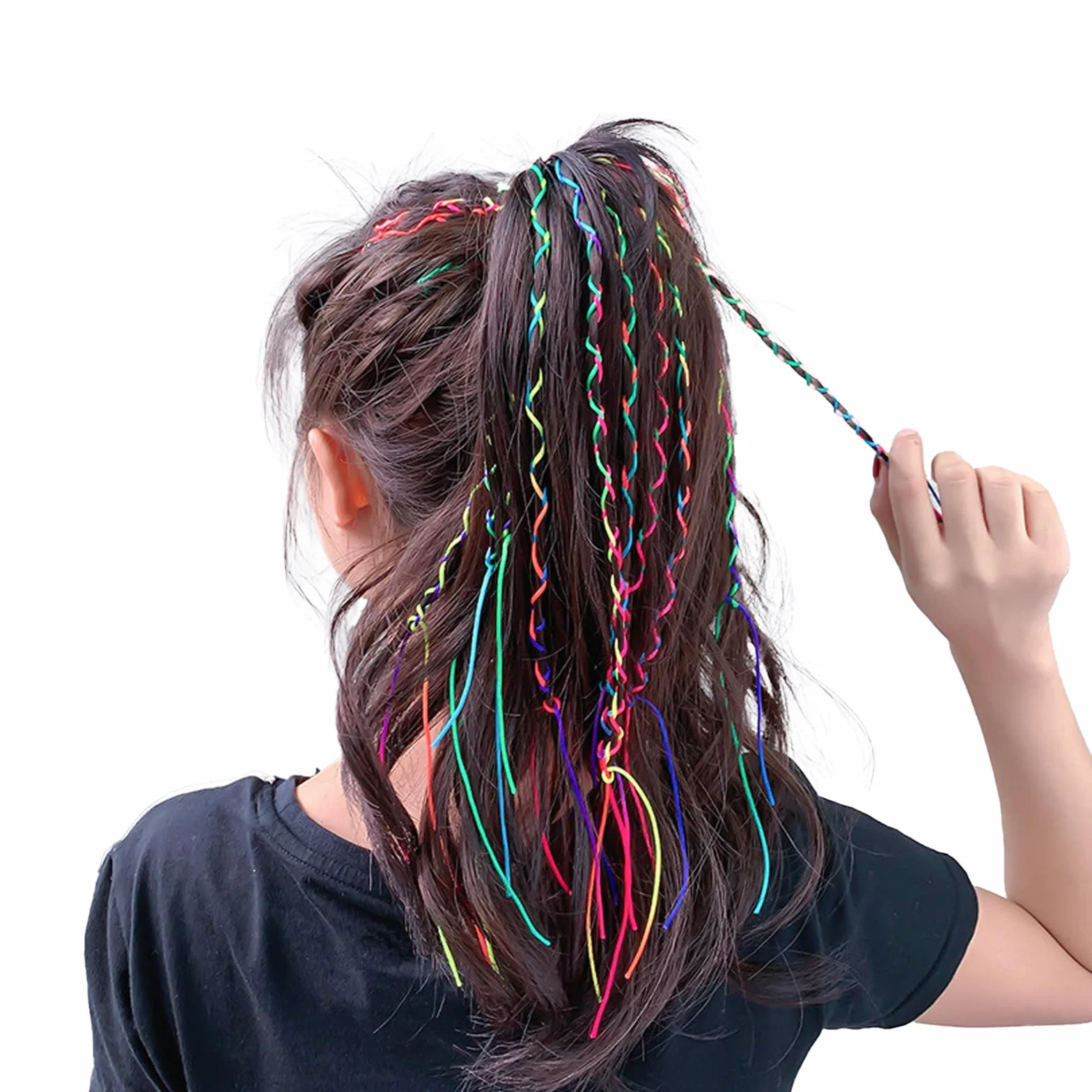 KEYRI 70 Piezas Extensiones de Pelo Niña, Trenzas de Colores Hilo Cabello Accesorio