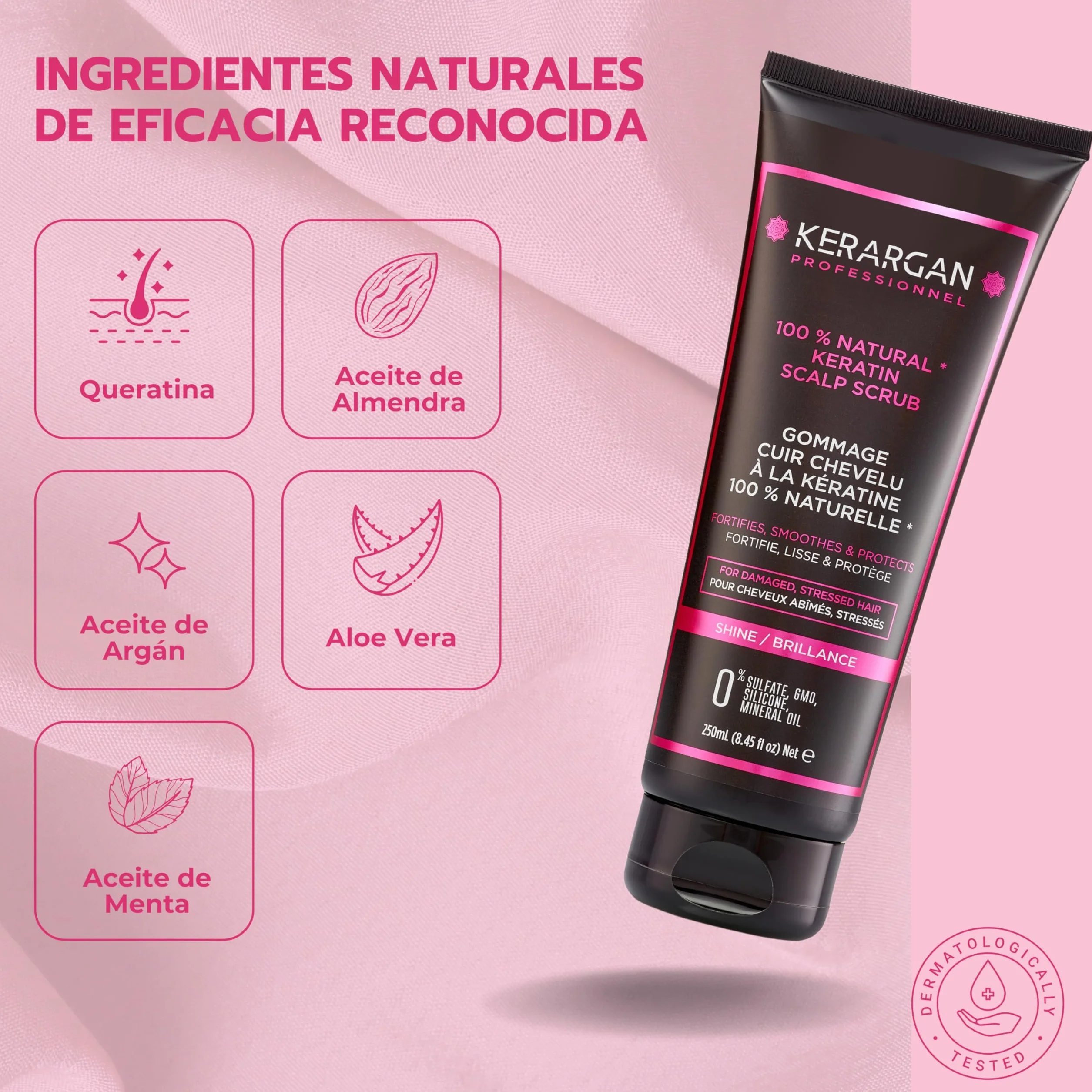 Kerargan Exfoliante Purificante de Queratina para Cabello Dañado 250ml