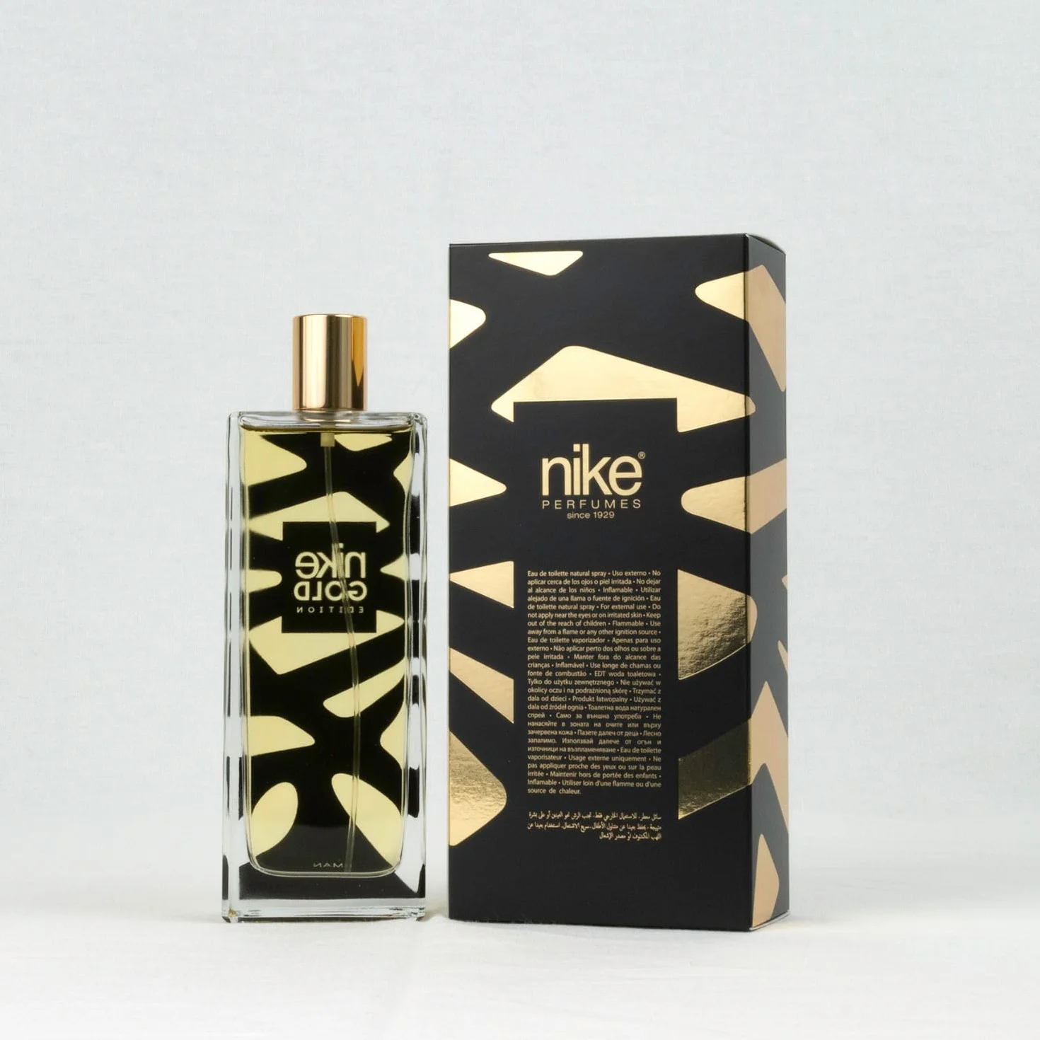 NIKE Gold Edition Colonia 100 ml After Shave 75 ml Gel de Baño 75 ml Estuche Regalo Hombre Eau de Toilette Masculina