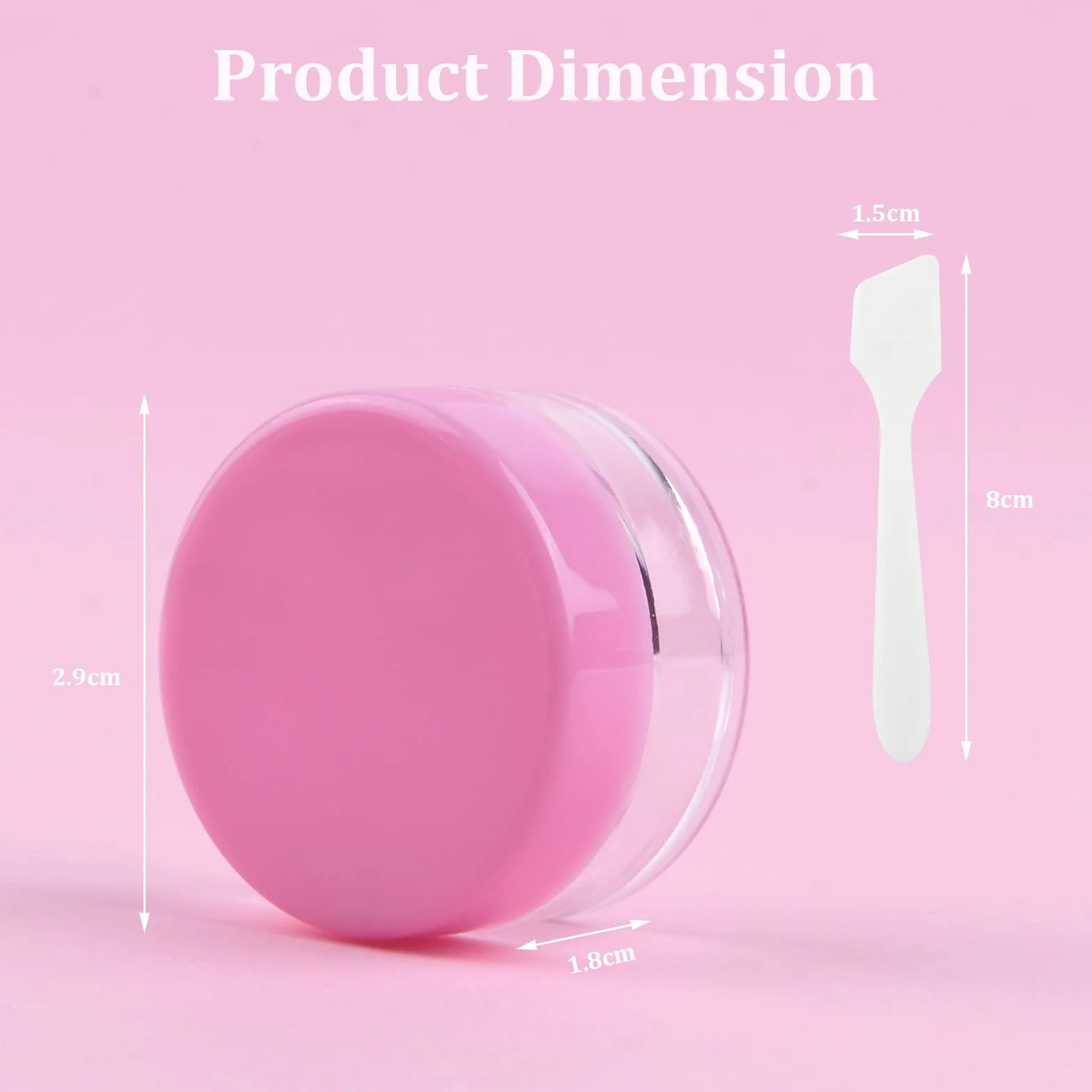 Flintronic 64 Piezas Envase Contenedores de Plástico, Tarro Vacío Crema de Viaje 5g/5ml con Pegatina y Cuchara Pequeña
