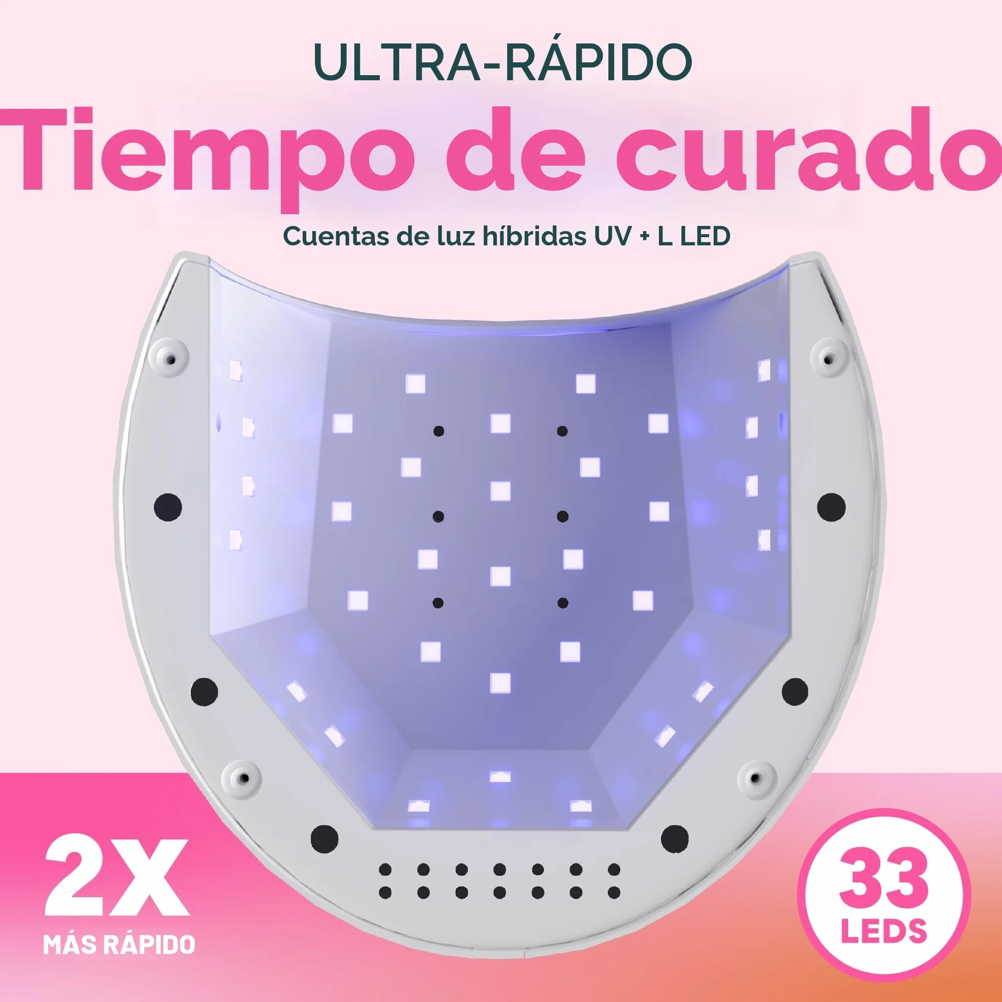 SUNUV Lámpara Secadora de Uñas, Profesional LED UV Lampara Uñas de Gel, Curado Luz en 4 modos para tiempo 10s, 30s, 60s y 90s