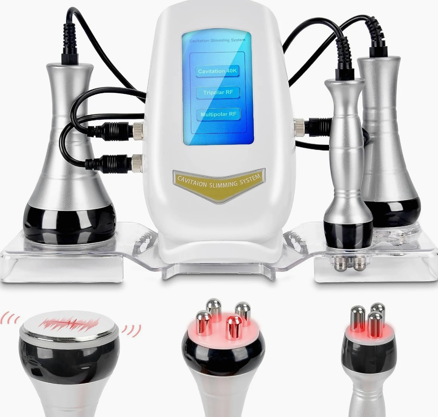 Cozion Radiofrecuencia Facial y Corporal Profesional 40K cavitacion y Radiofrecuencia Aparatos Masajeador anticelulitico Máquina de Adelgazamiento de Belleza Masajeador Celulitis (S)