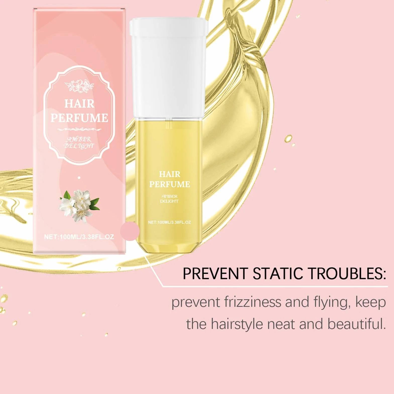 Perfume para el cabello floral para mujer, niebla perfumada para cabello y cuerpo