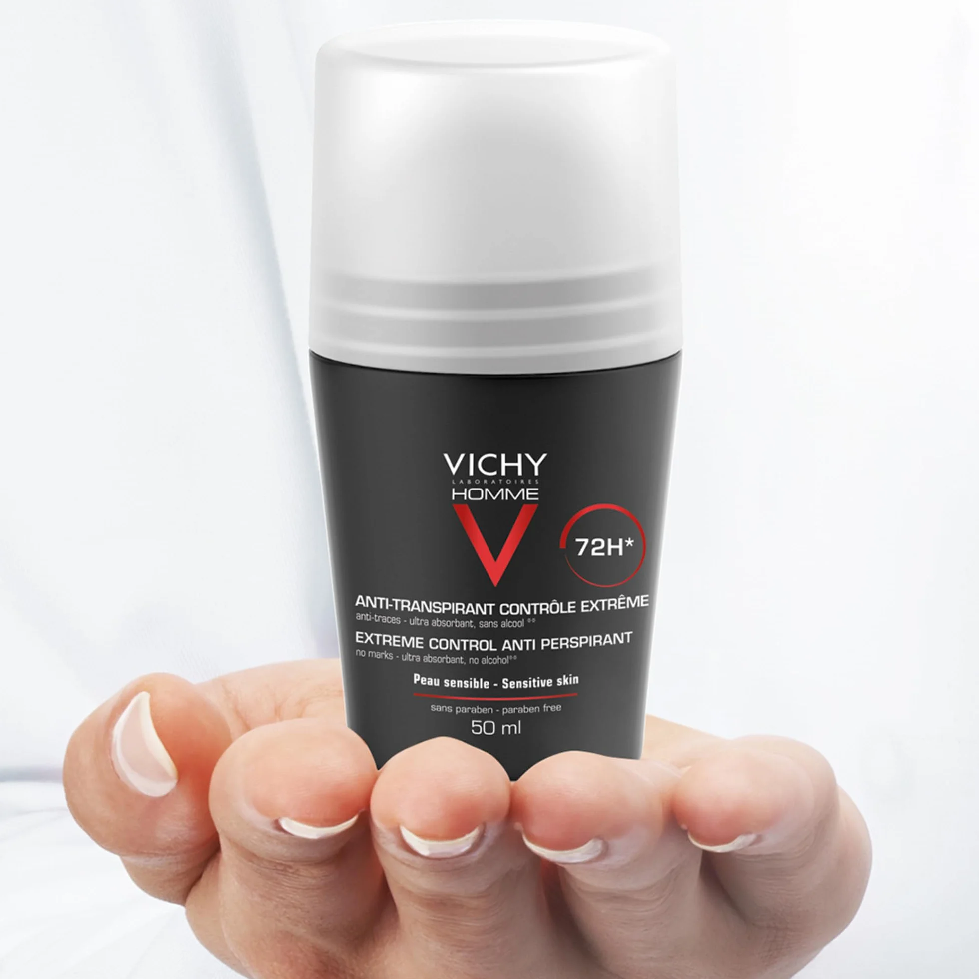 Vichy Homme Desodorante Roll-On Anti-Transpirante 72 H 50 ml Paquete de 4