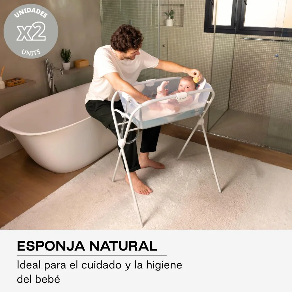 Jané Esponja Natural para Bebé, Pack 2 Unidades, Suave y Absorbente, Recién Nacido