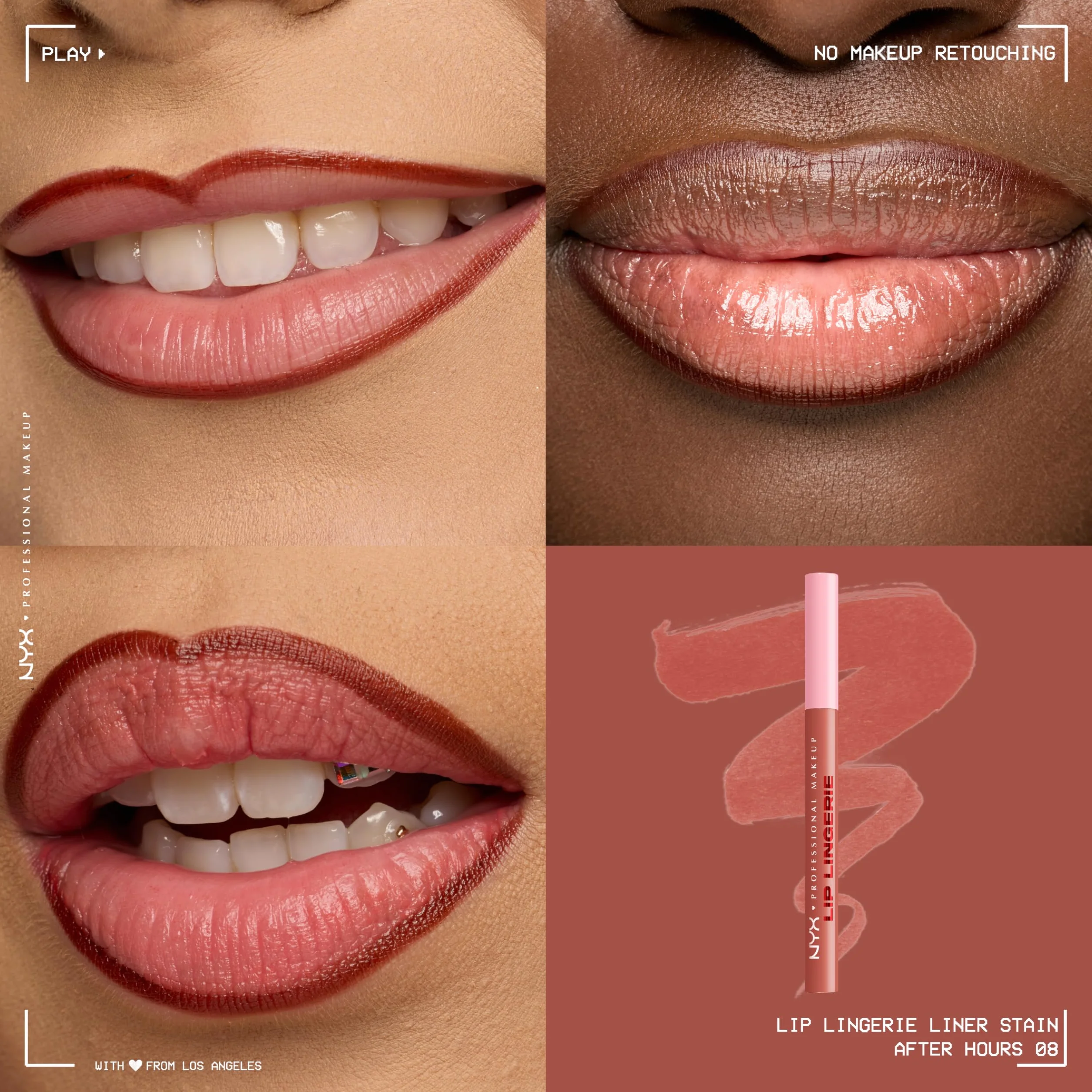 NYX Professional Makeup Lip Lingerie Liner Stain Delineador de Labios Waterproof After Hours